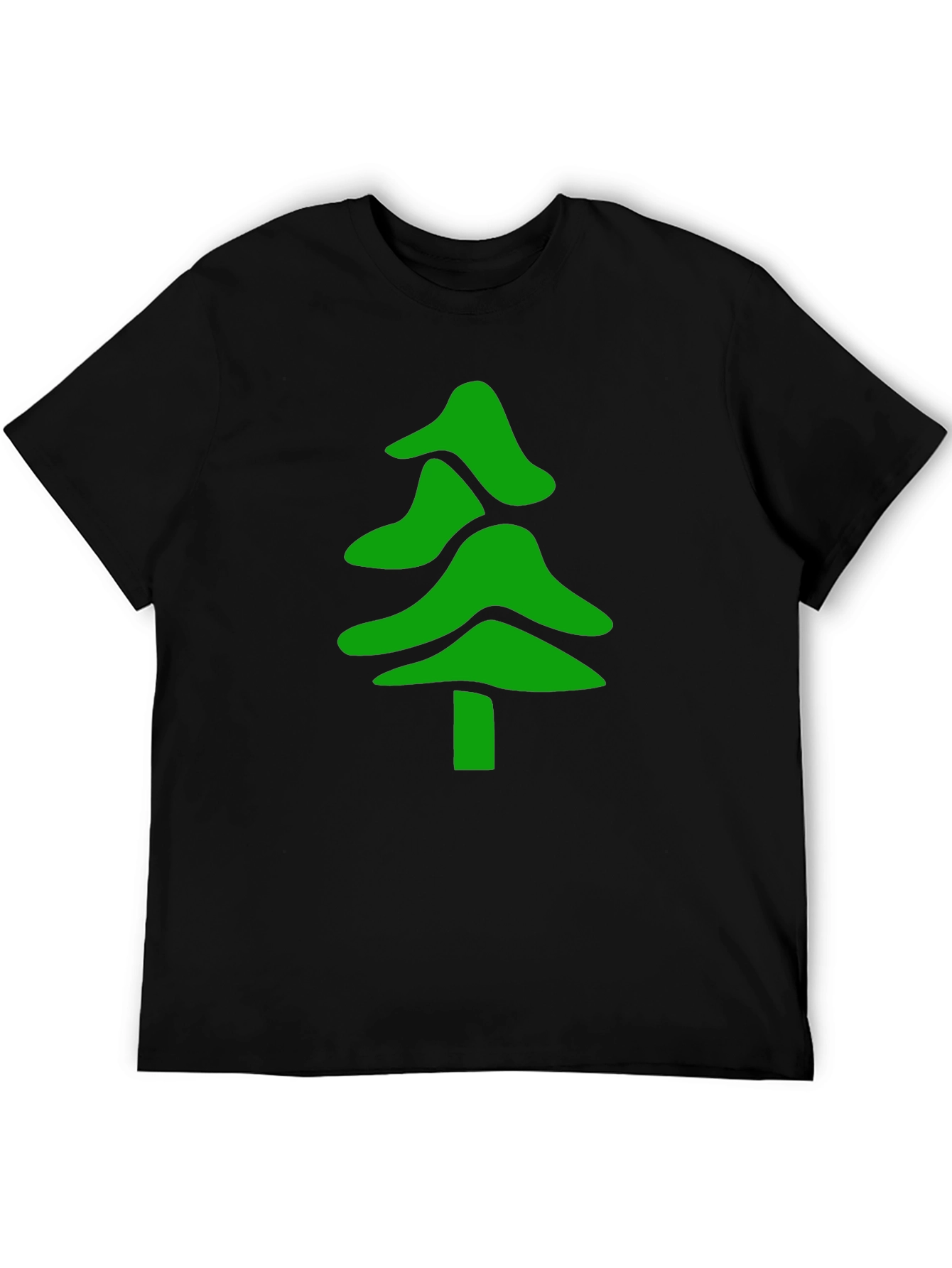 Green Tree Graphic Black T-Shirt