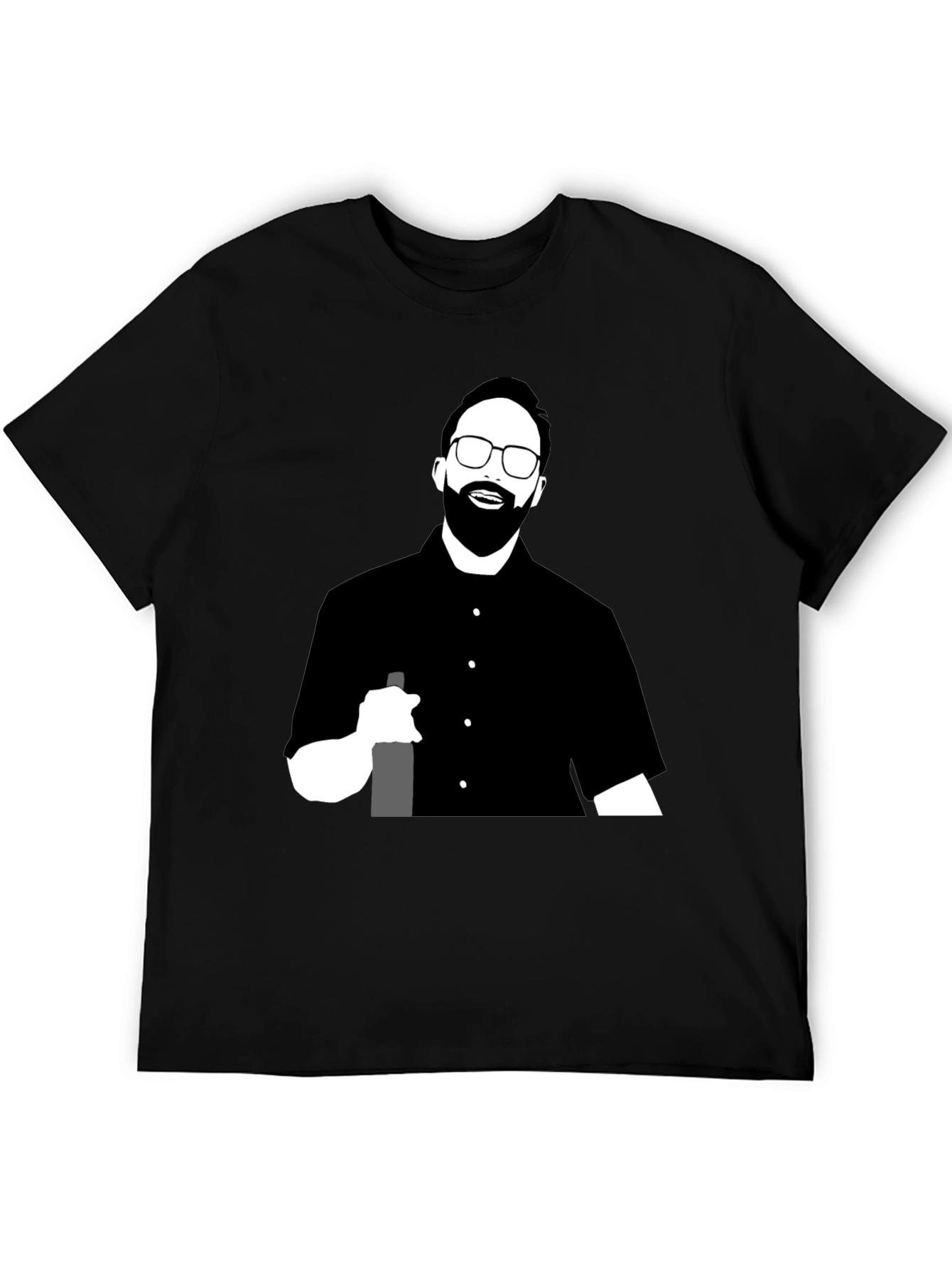 Black T-Shirt with Graphic Print