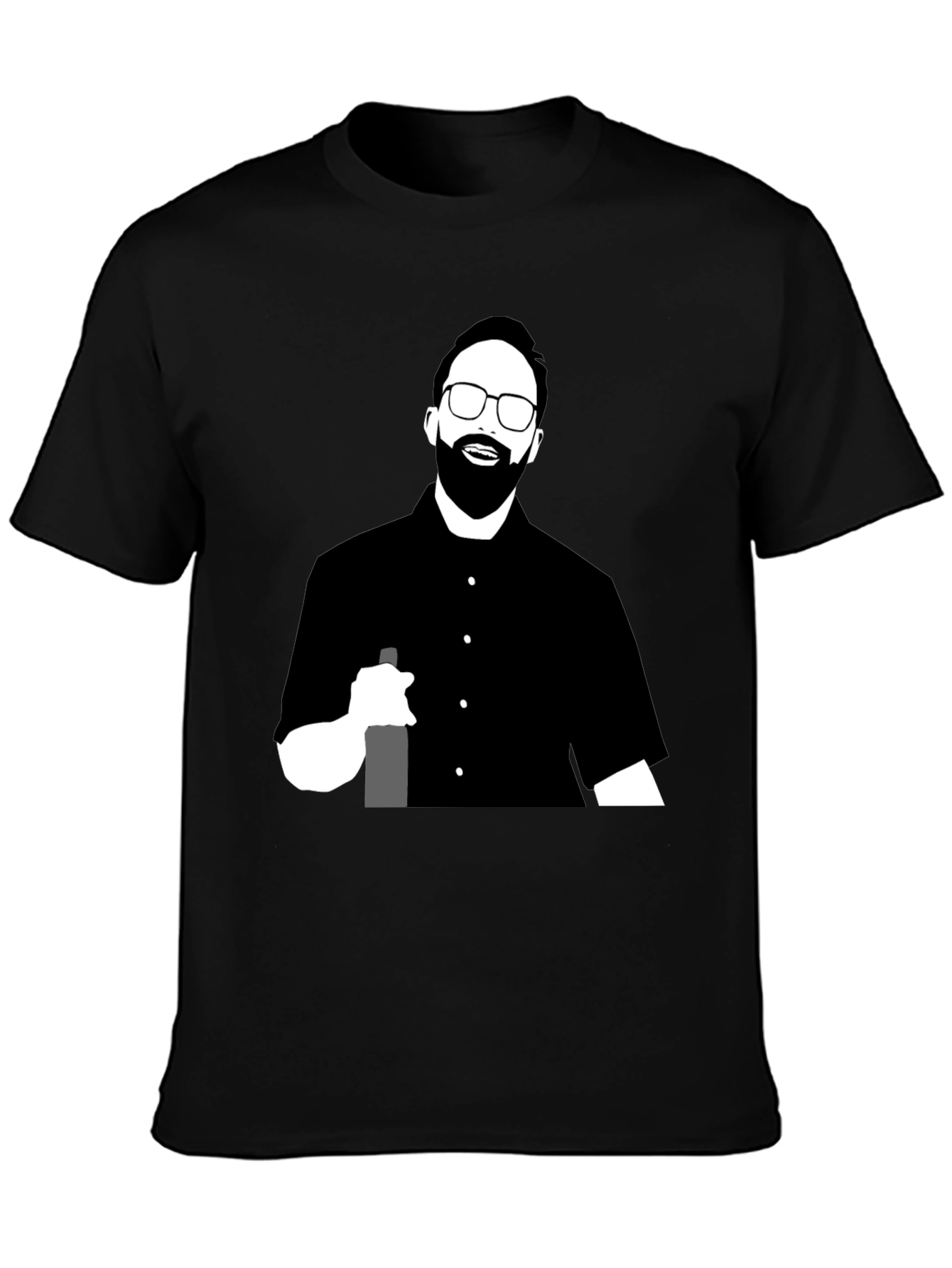 Black T-Shirt with Graphic Print