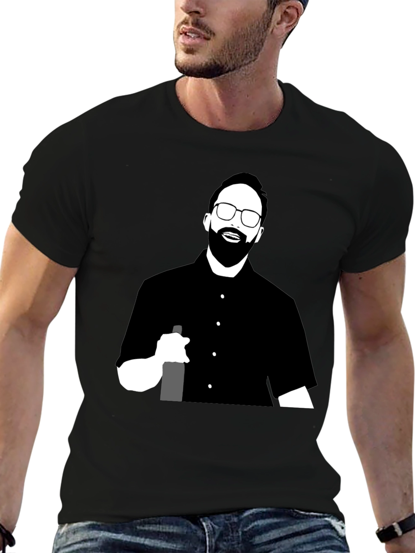 Black T-Shirt with Graphic Print
