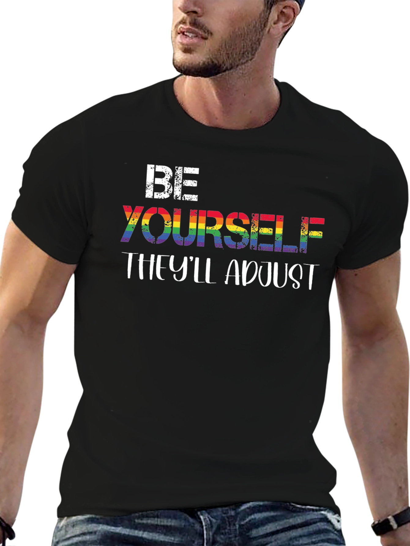Be Yourself Theyll Adjust LGBT Rainbow Pride T-Shirt