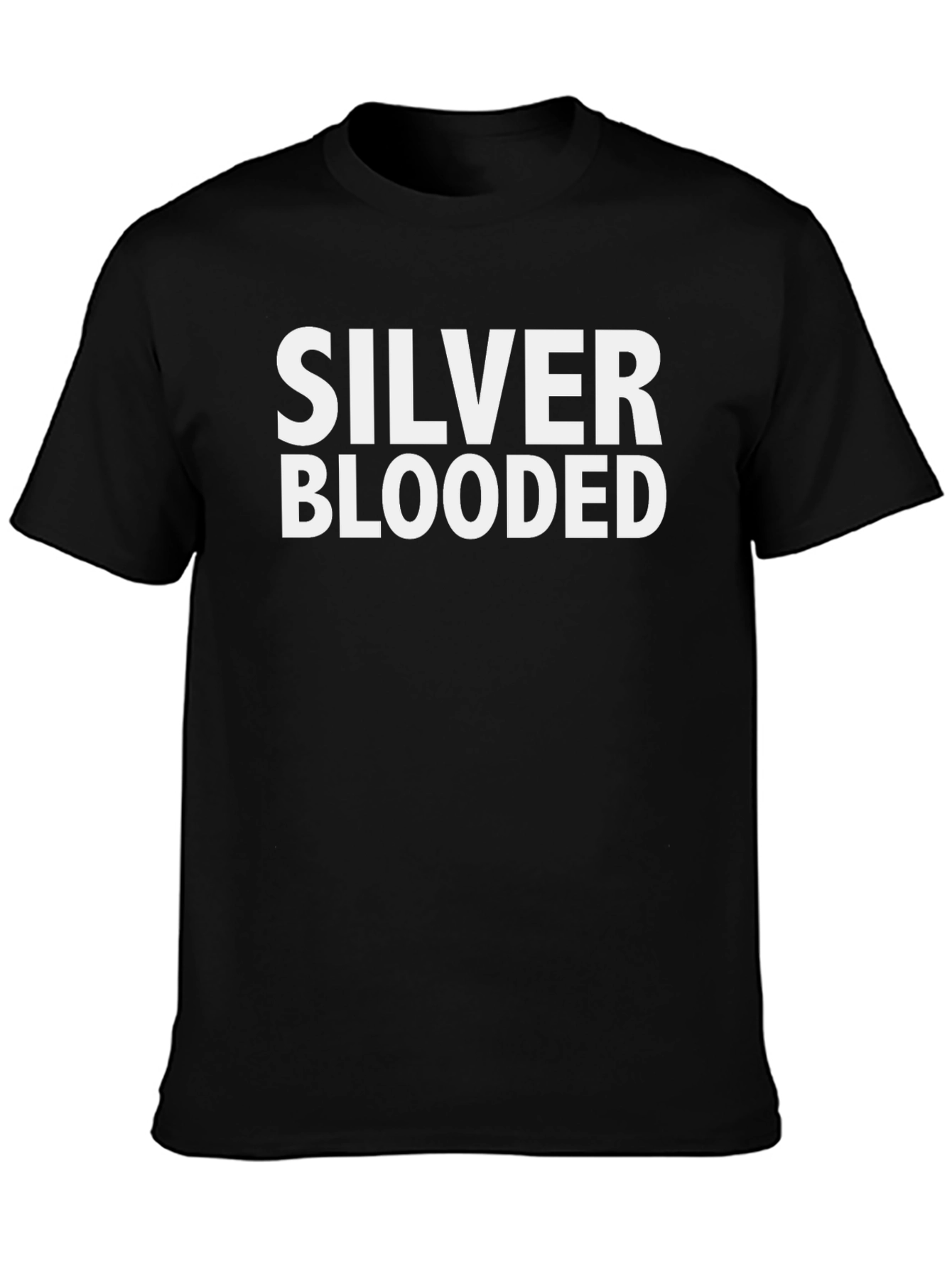 Silver Blooded Graphic Tee - Black Crew Neck
