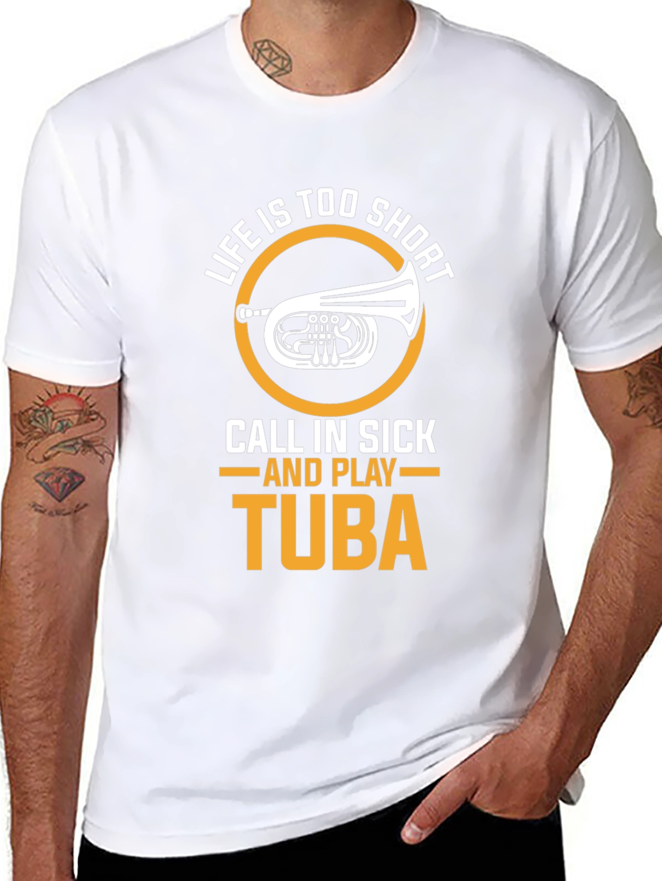 Life Is Too Short Tuba Player Graphic Tee