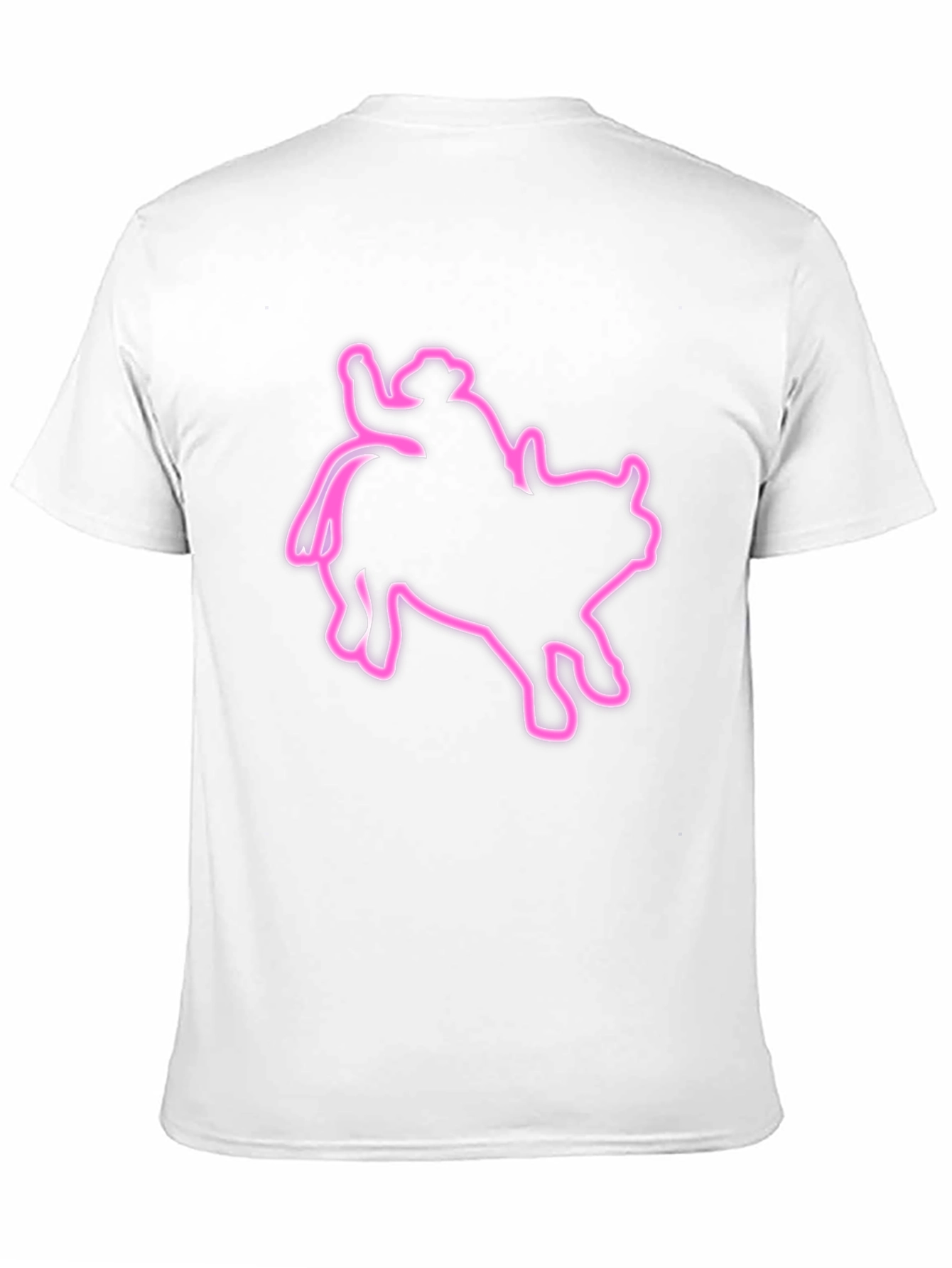 Cowboy Riding Bull Outline Graphic T-Shirt