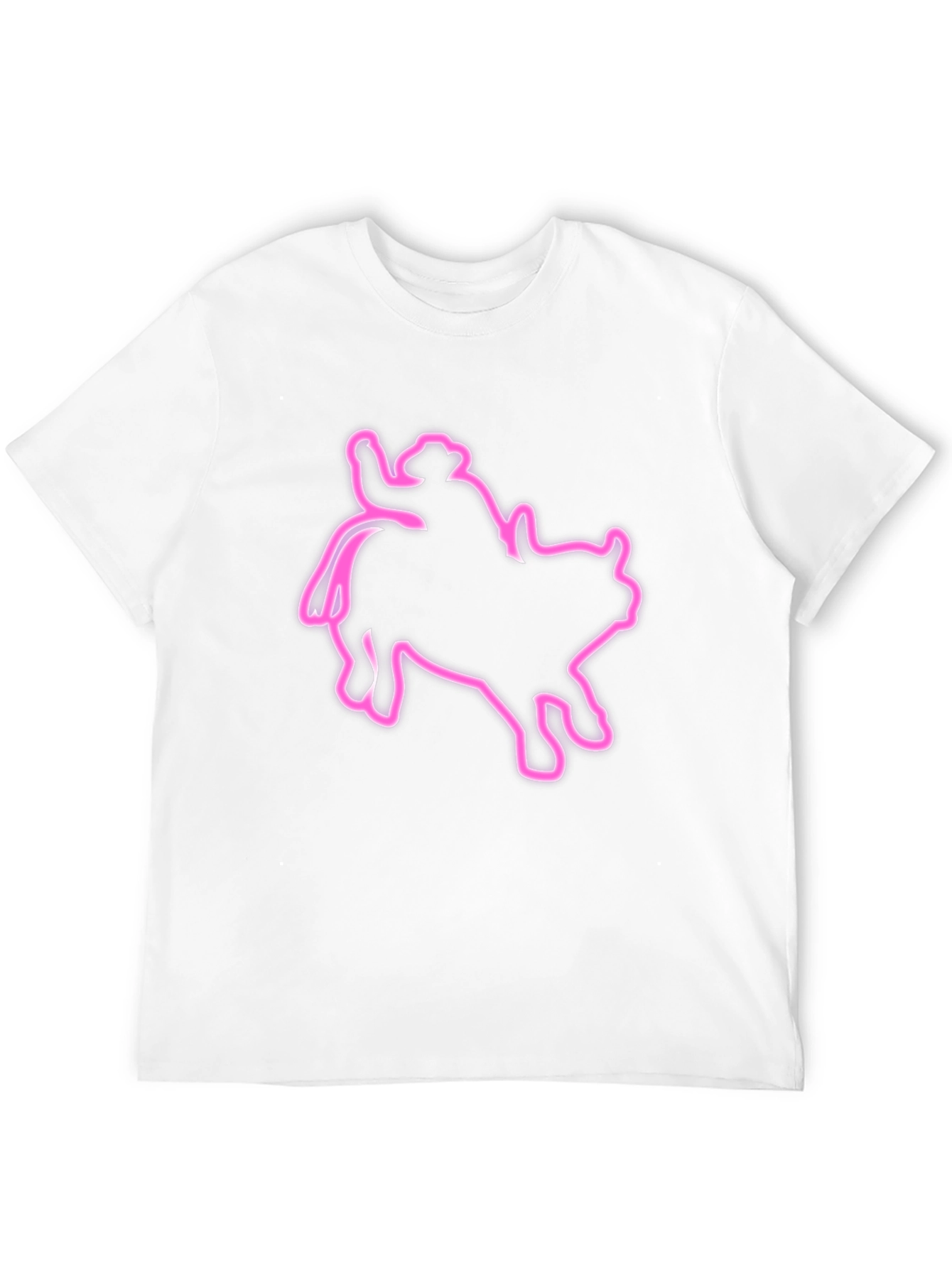 Cowboy Riding Bull Outline Graphic T-Shirt