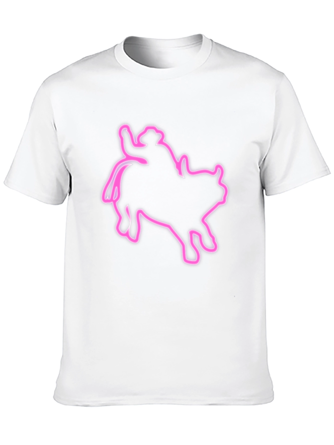 Cowboy Riding Bull Outline Graphic T-Shirt