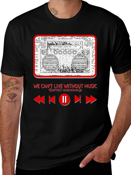 Retro Boombox T-Shirt - Music Lover Tee