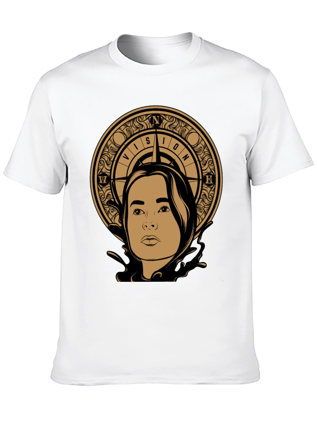 Vision Compass Graphic Tee - Stylish Unisex Black T-Shirt