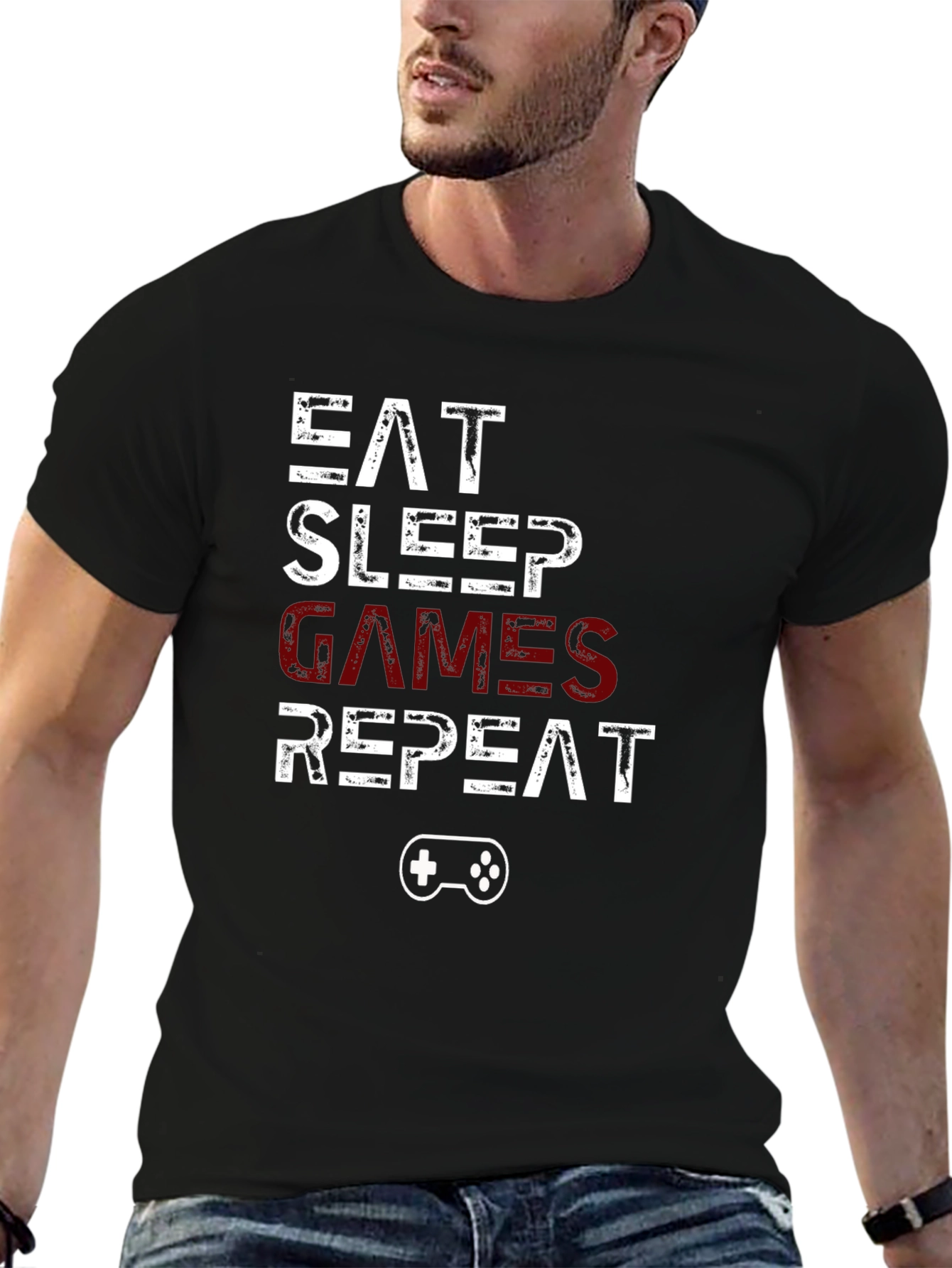 Eat Sleep Games Repeat Gamer T-Shirt