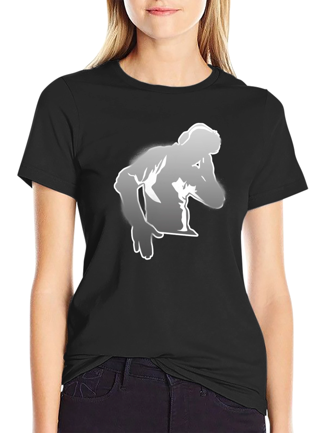 Stylish Black T-Shirt with Graphic Print
