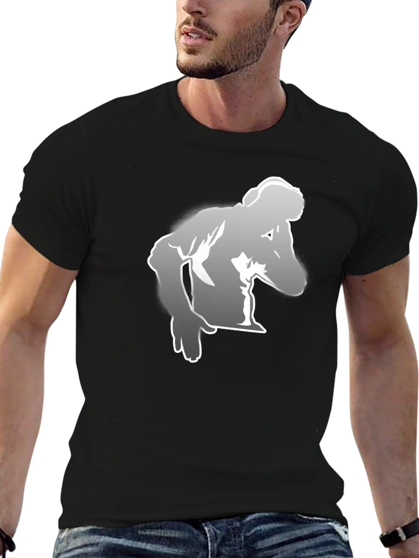 Stylish Black T-Shirt with Graphic Print