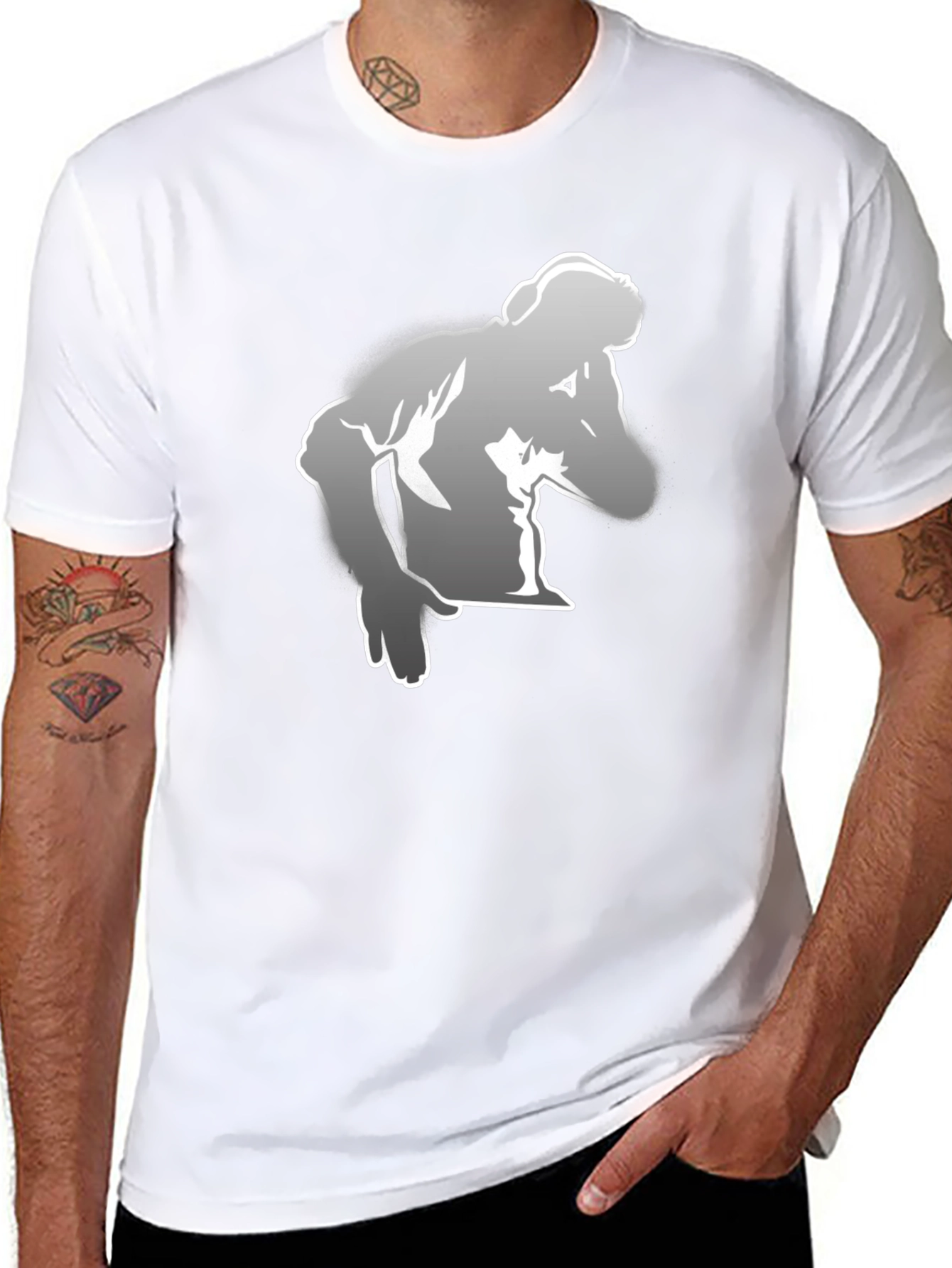 Stylish Black T-Shirt with Graphic Print