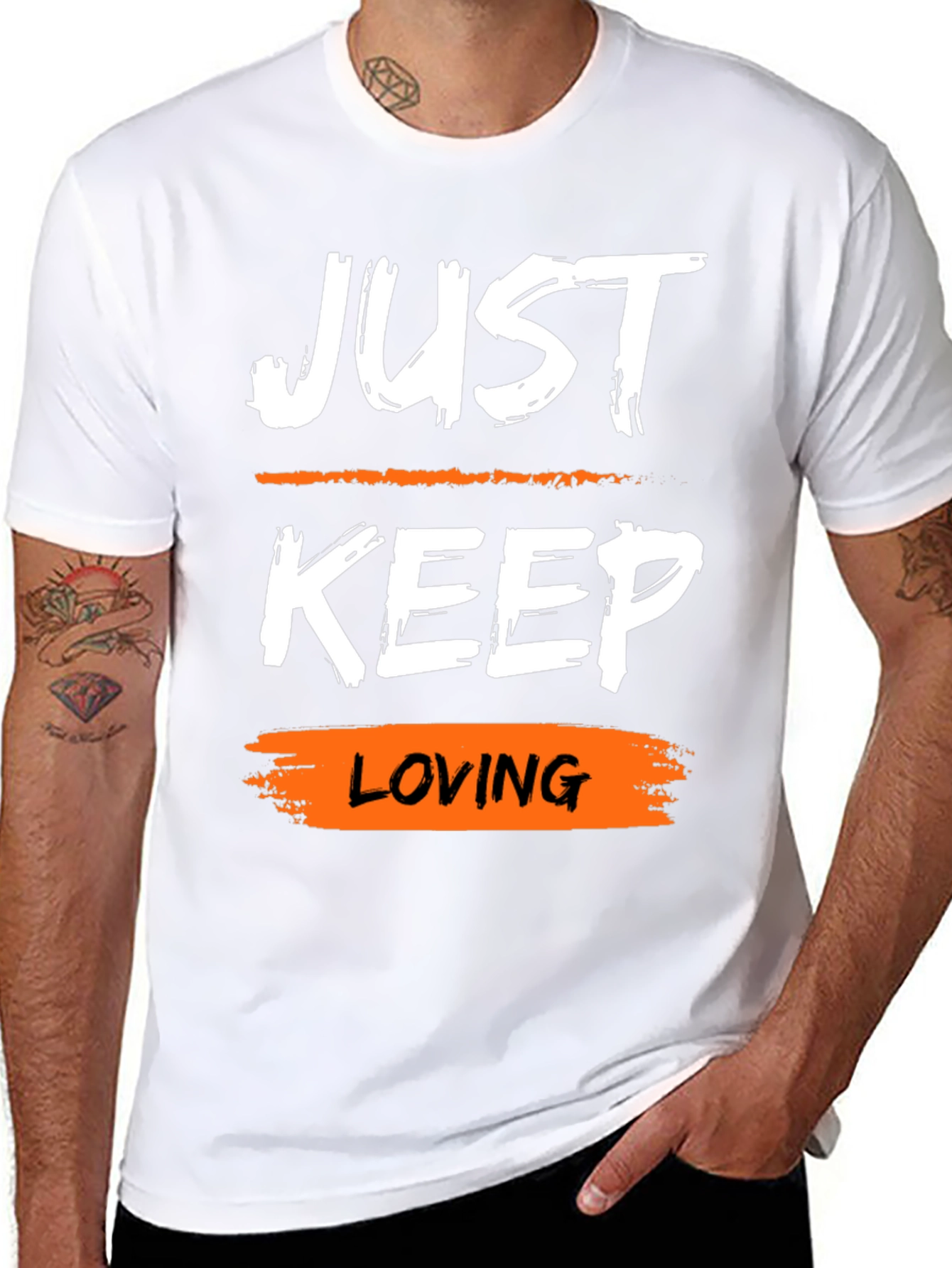 Just Keep Loving Black Graphic Tee