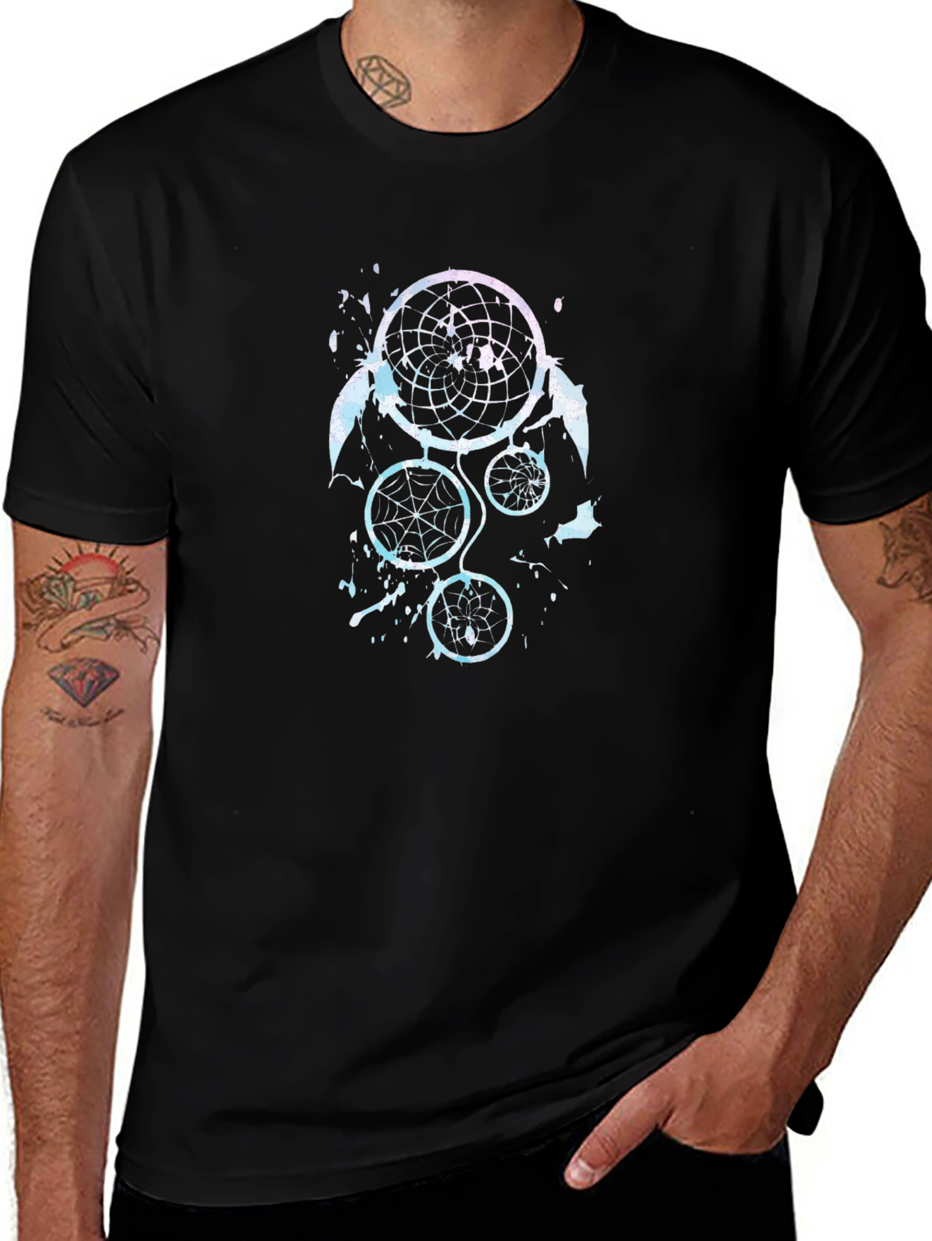 Dreamcatcher Graphic Tee - Black Cotton T-Shirt