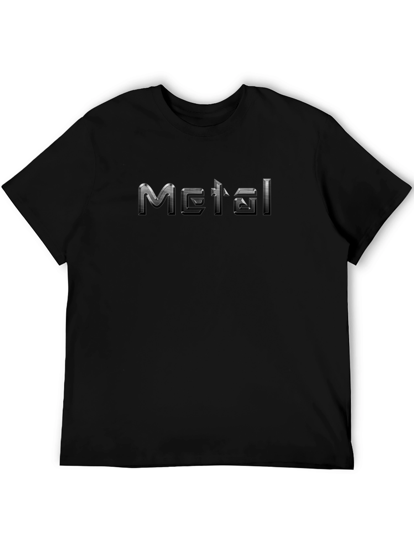 Metal Graphic Print Black T-Shirt
