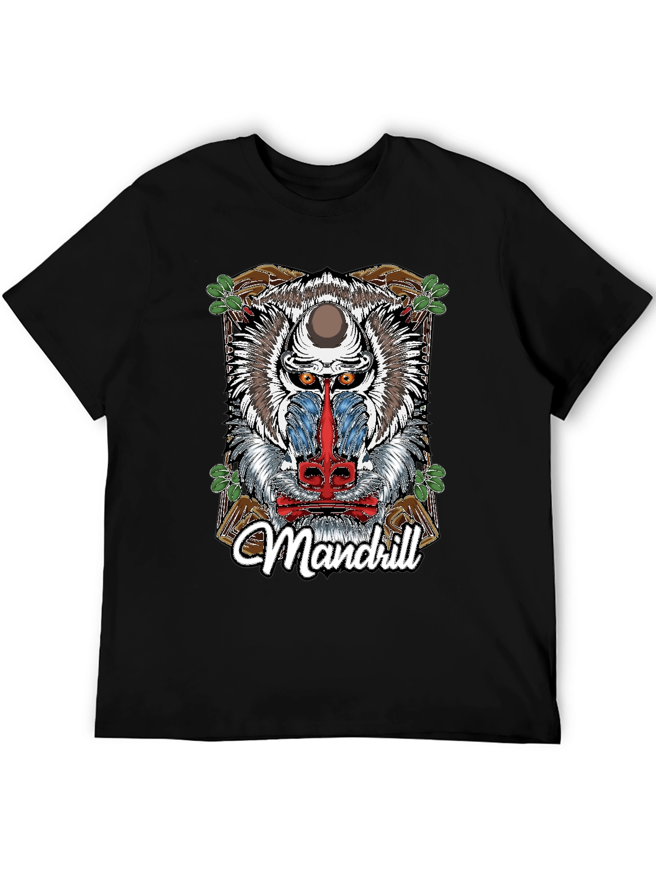 Mandrill Graphic Print Black T-Shirt