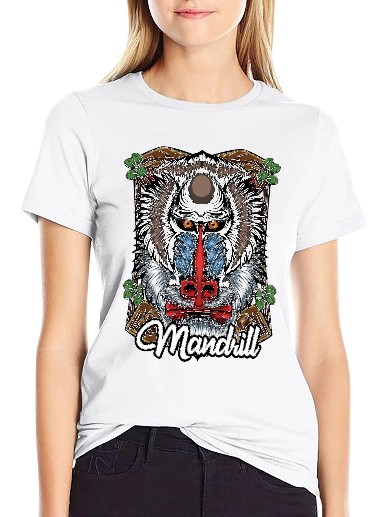 Mandrill Graphic Print Black T-Shirt