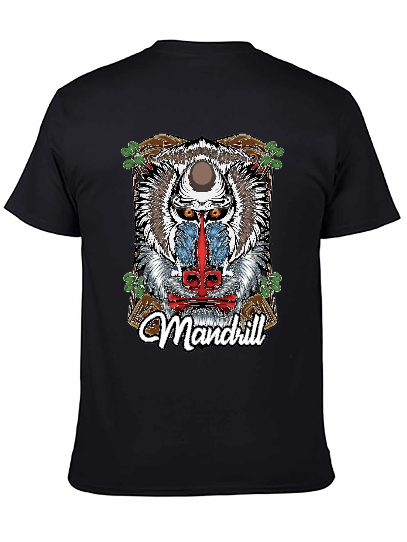 Mandrill Graphic Print Black T-Shirt