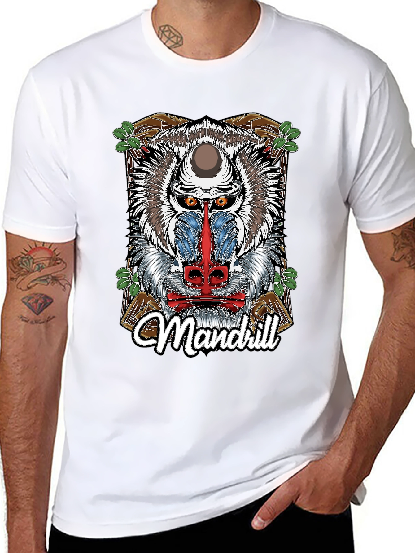 Mandrill Graphic Print Black T-Shirt