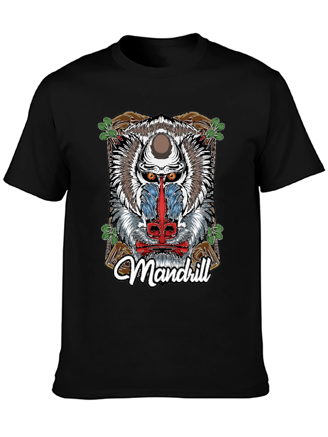 Mandrill Graphic Print Black T-Shirt