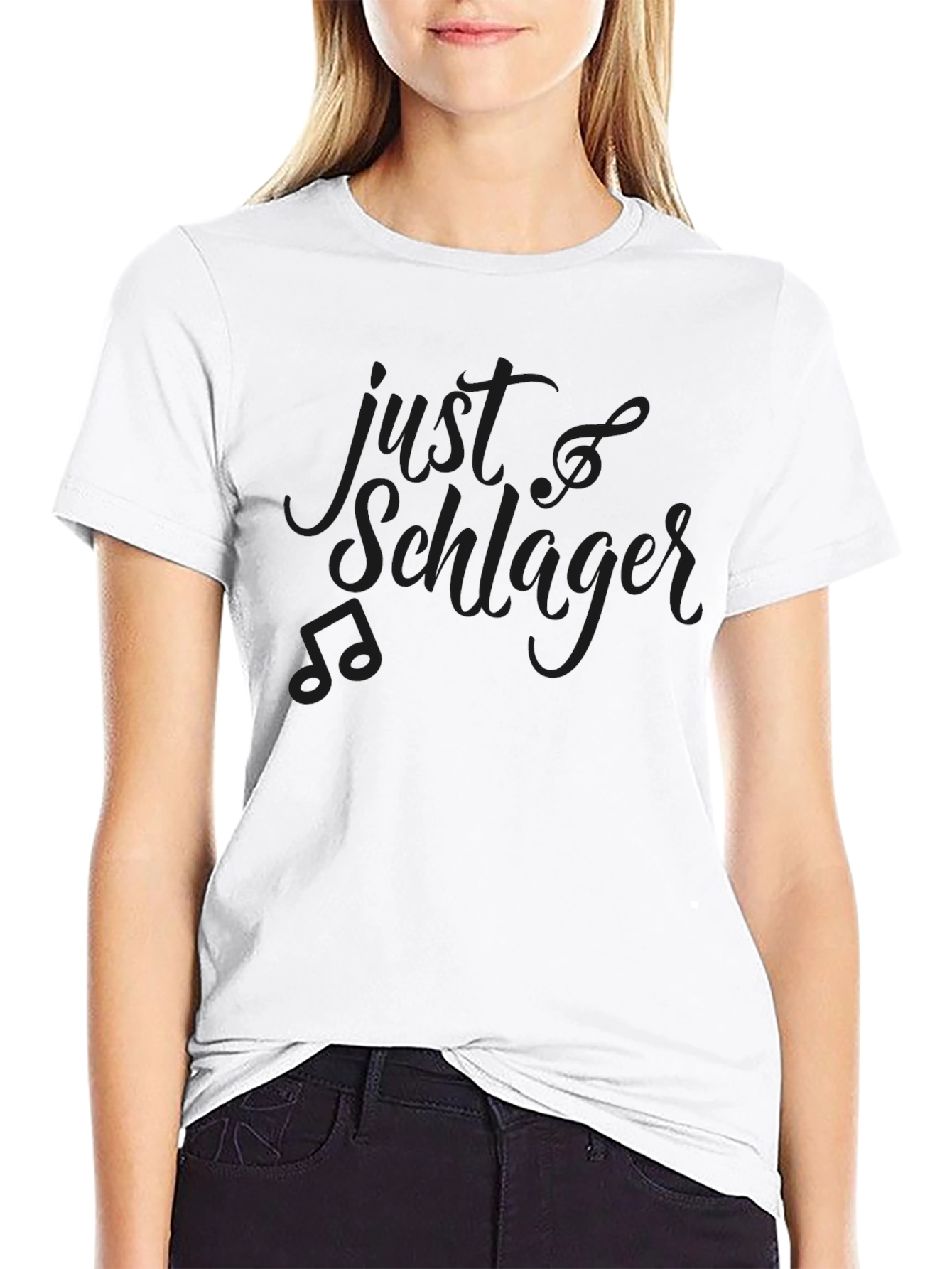 Just Schlager Black Graphic Tee