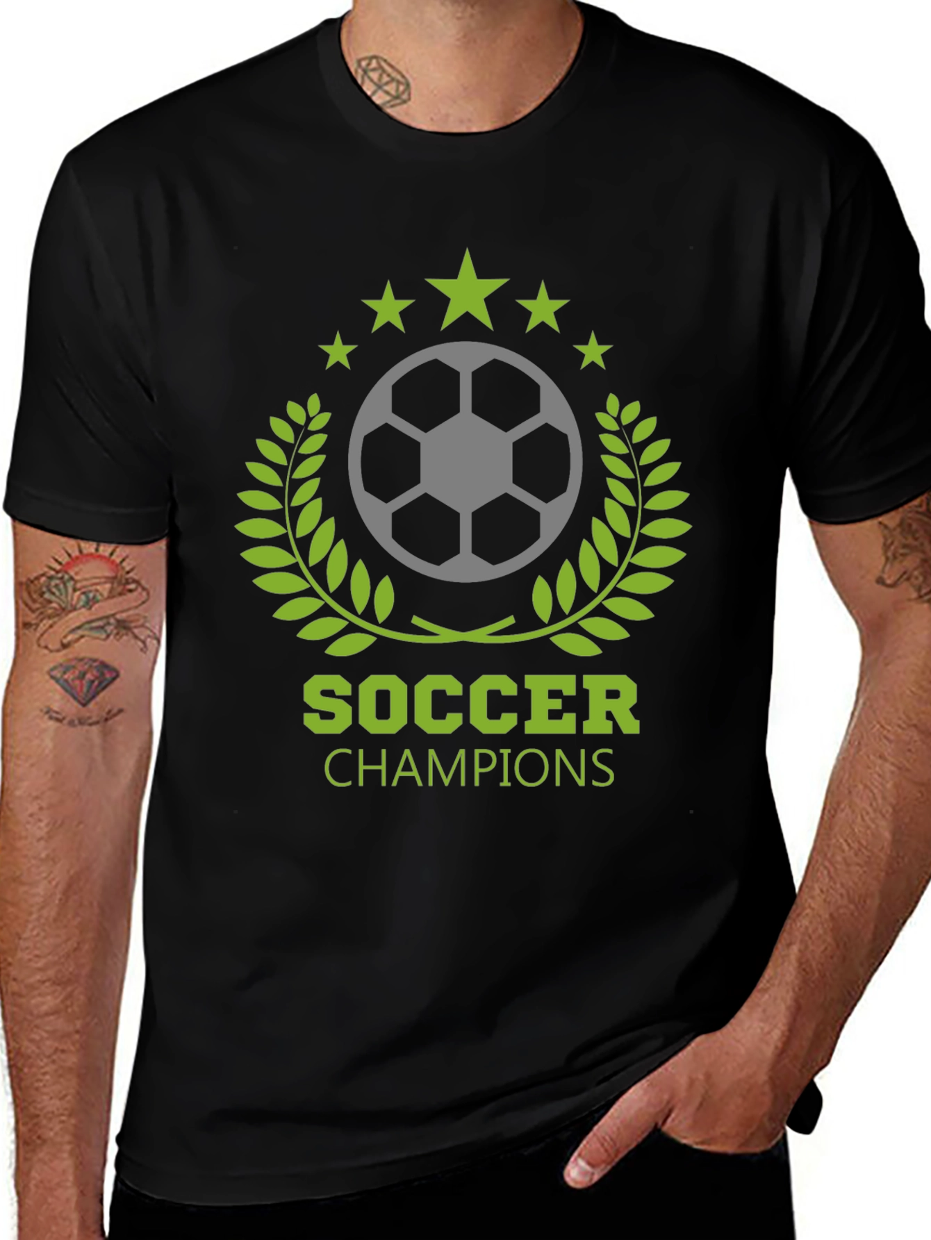 Soccer Champions Black T-Shirt