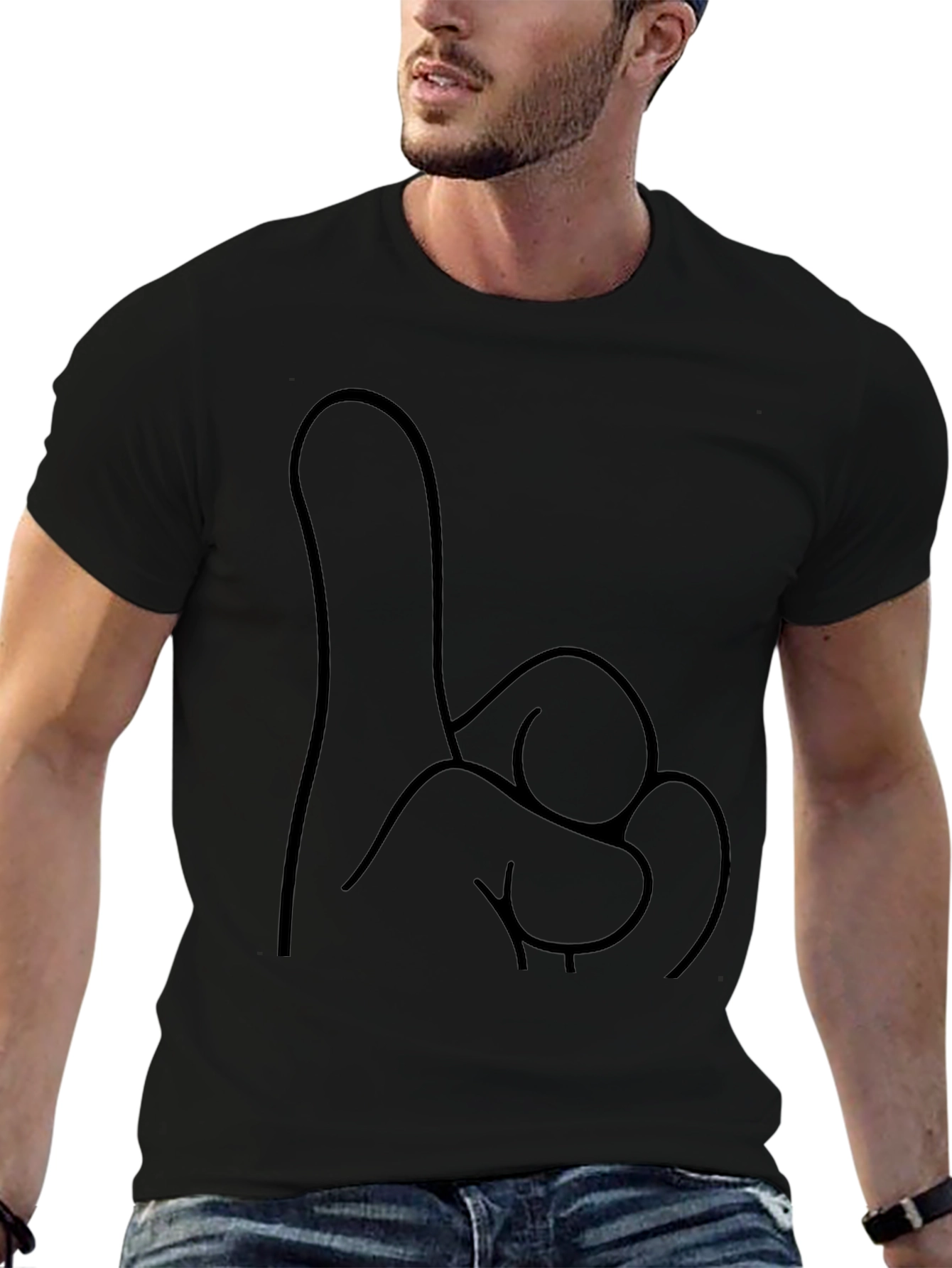 Novelty One Finger Salute T-Shirt
