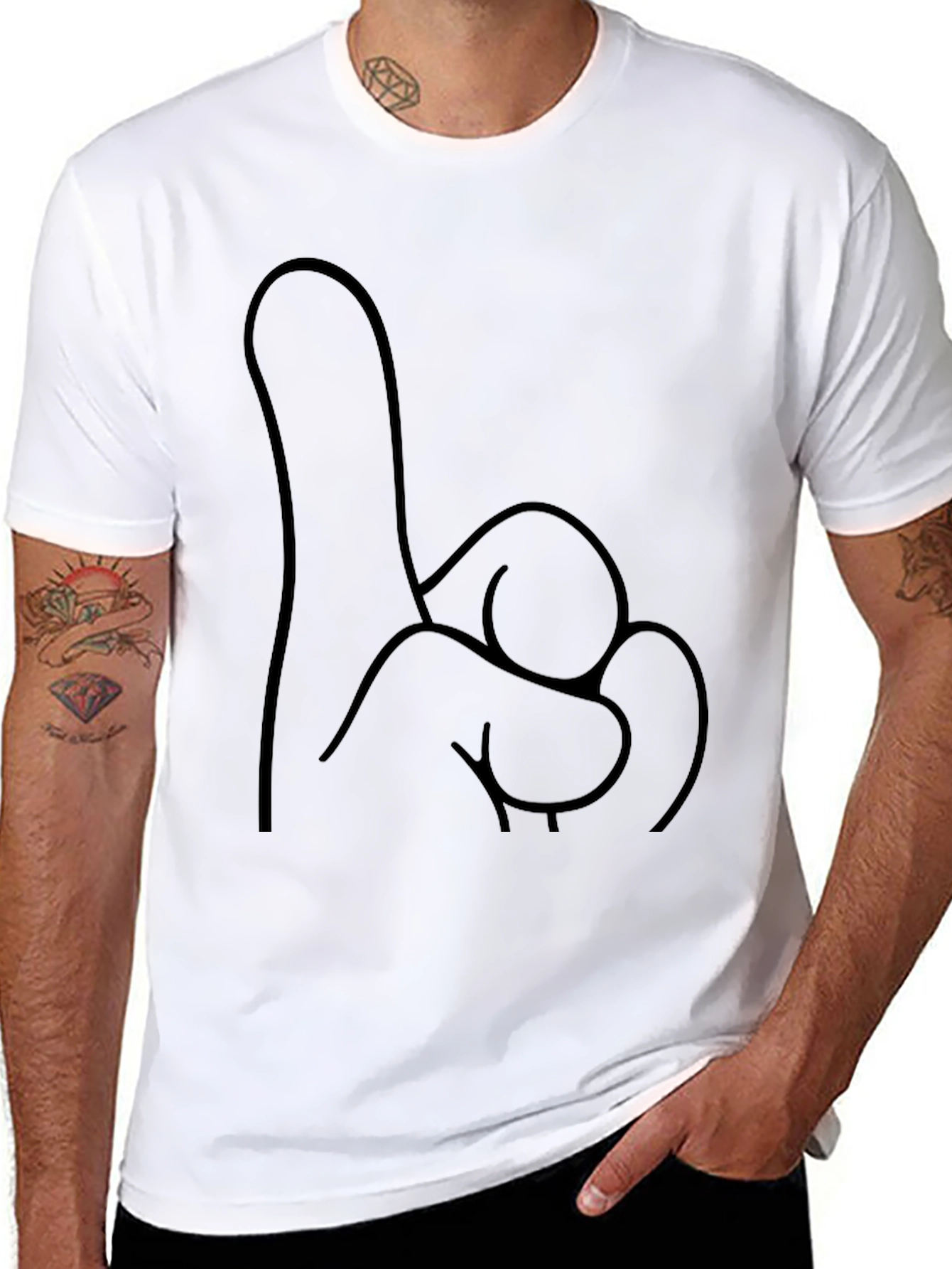 Novelty One Finger Salute T-Shirt