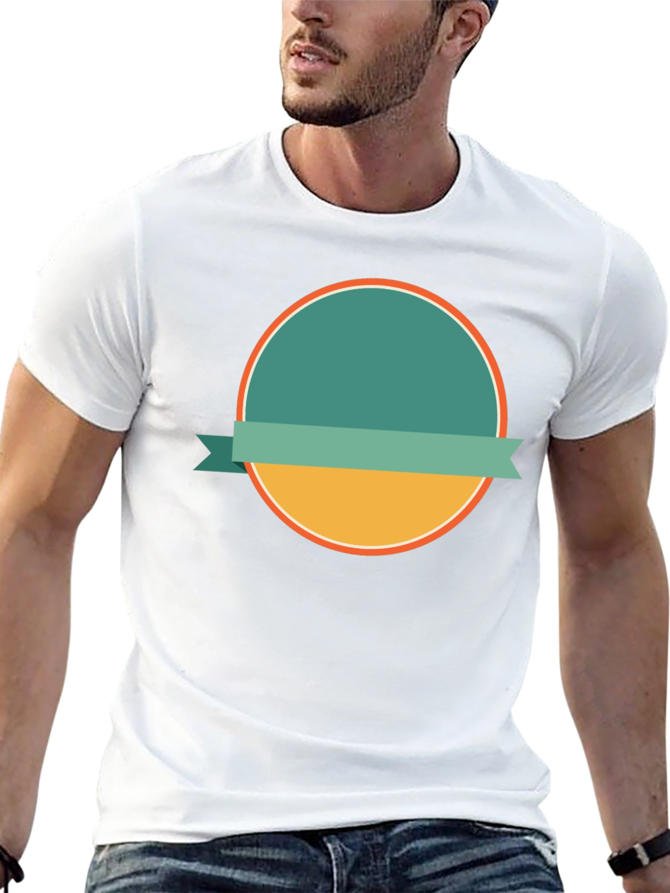 Modern Graphic Tee with Circle Design