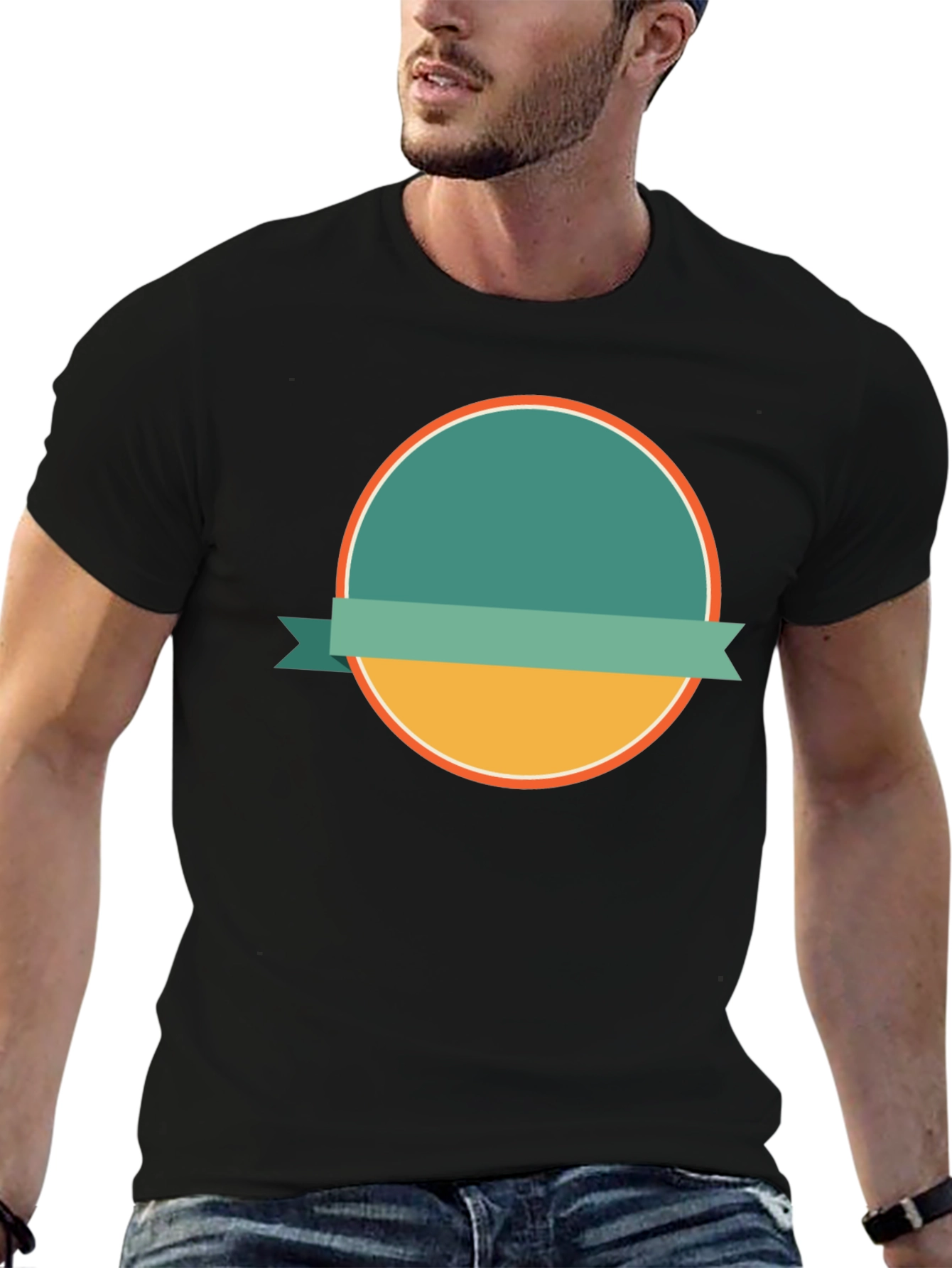 Modern Graphic Tee with Circle Design
