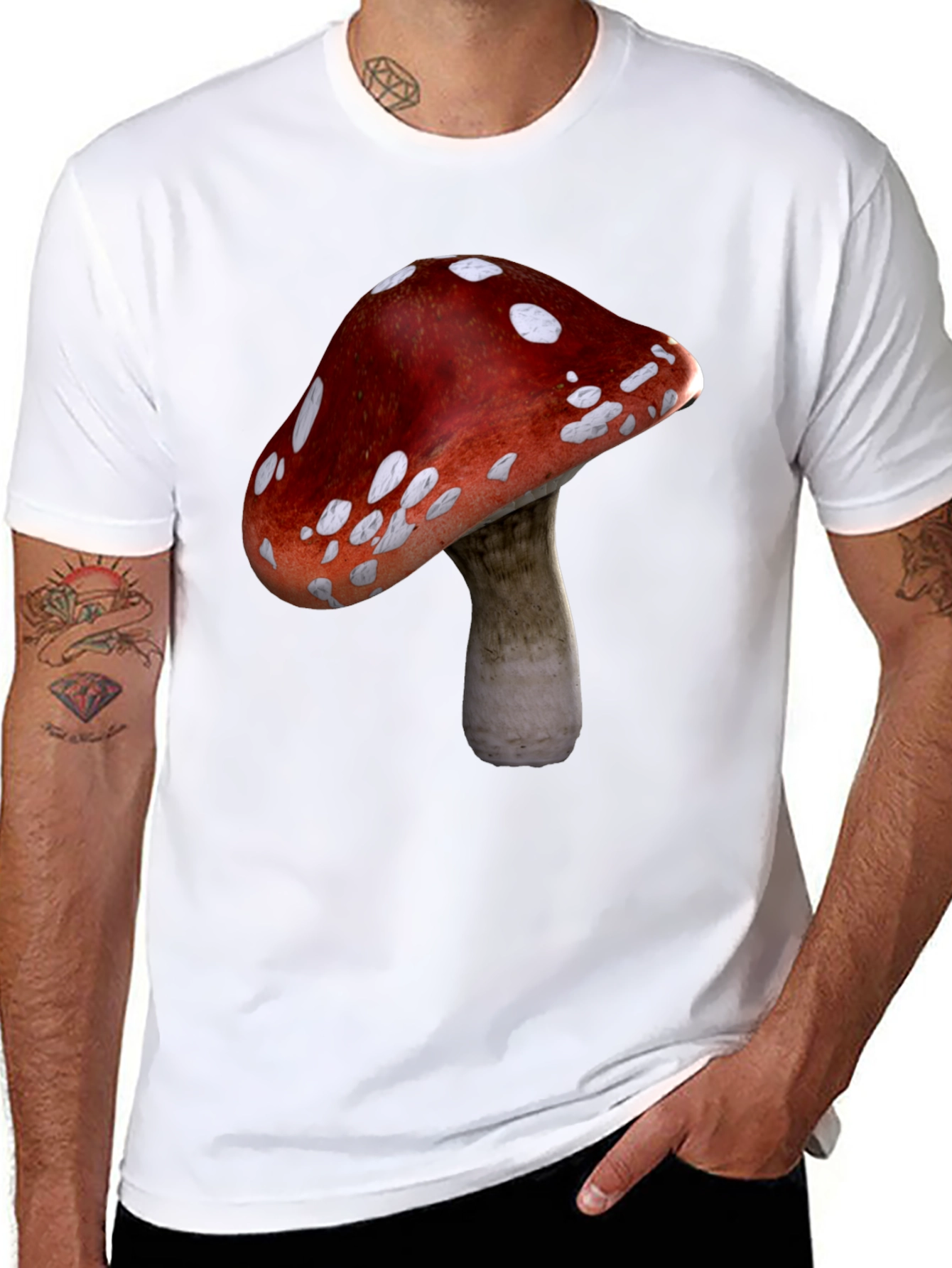 Mushroom Graphic Black T-Shirt