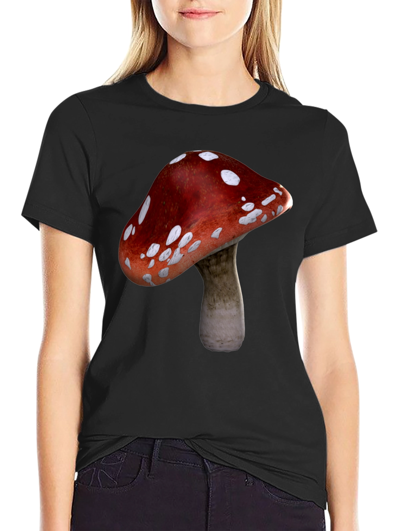 Mushroom Graphic Black T-Shirt