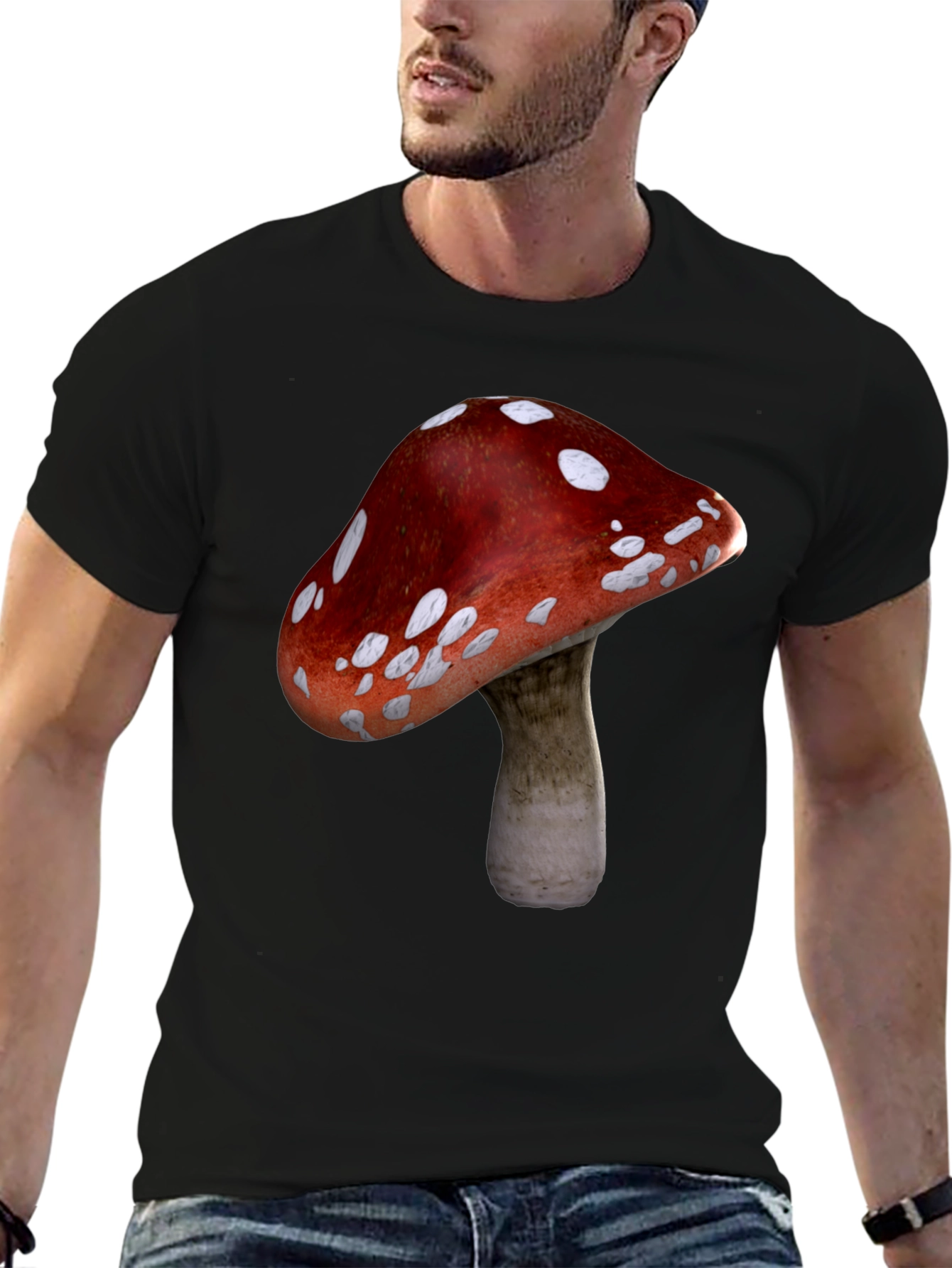 Mushroom Graphic Black T-Shirt