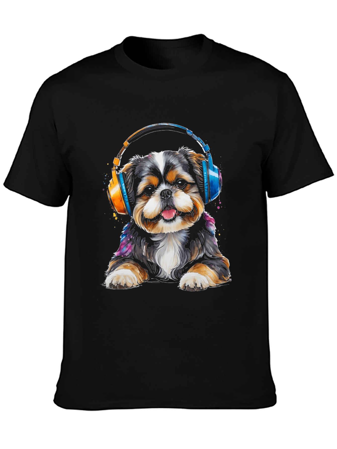 Dog with Headphones Graphic Tee