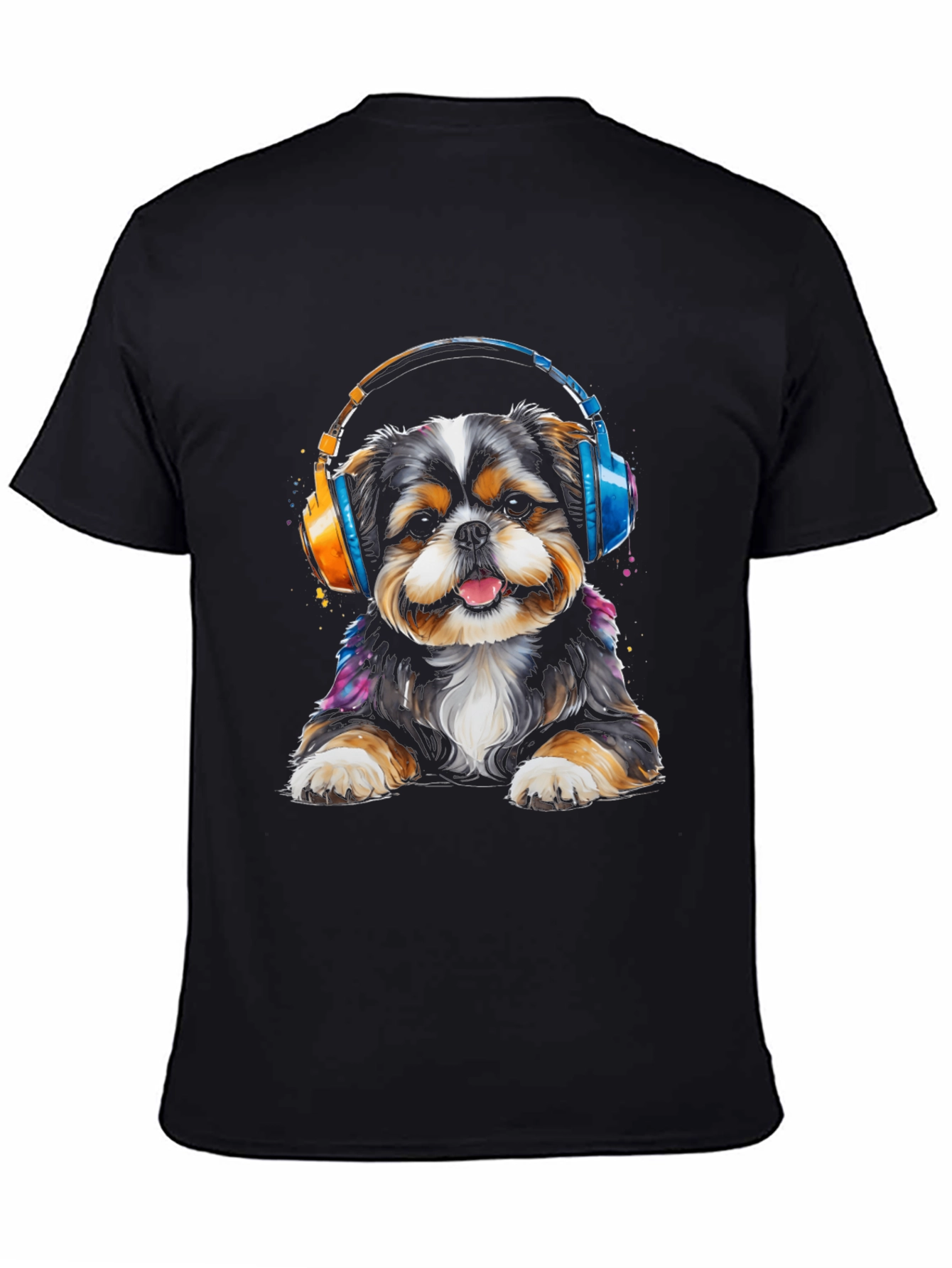Dog with Headphones Graphic Tee