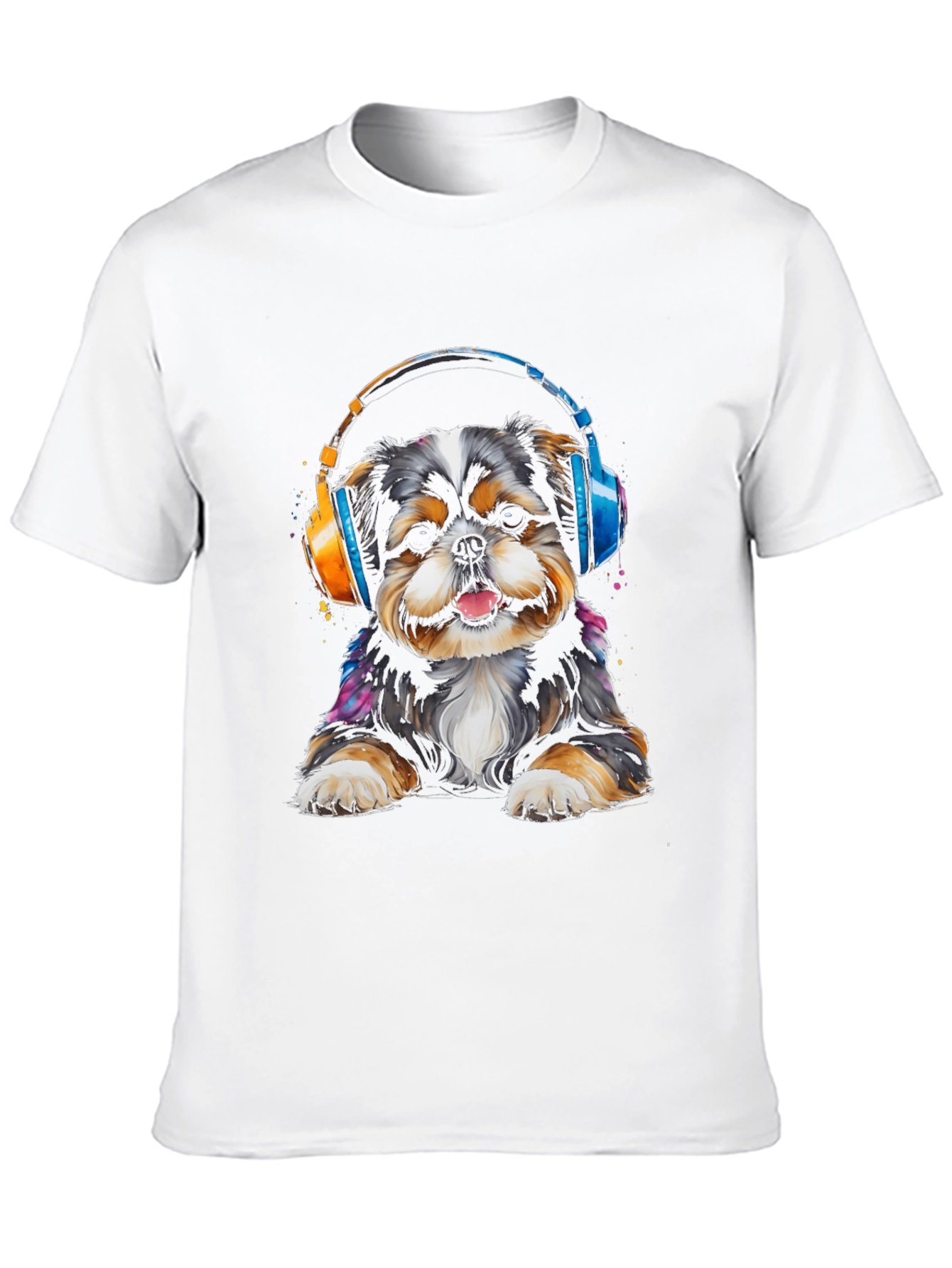 Dog with Headphones Graphic Tee
