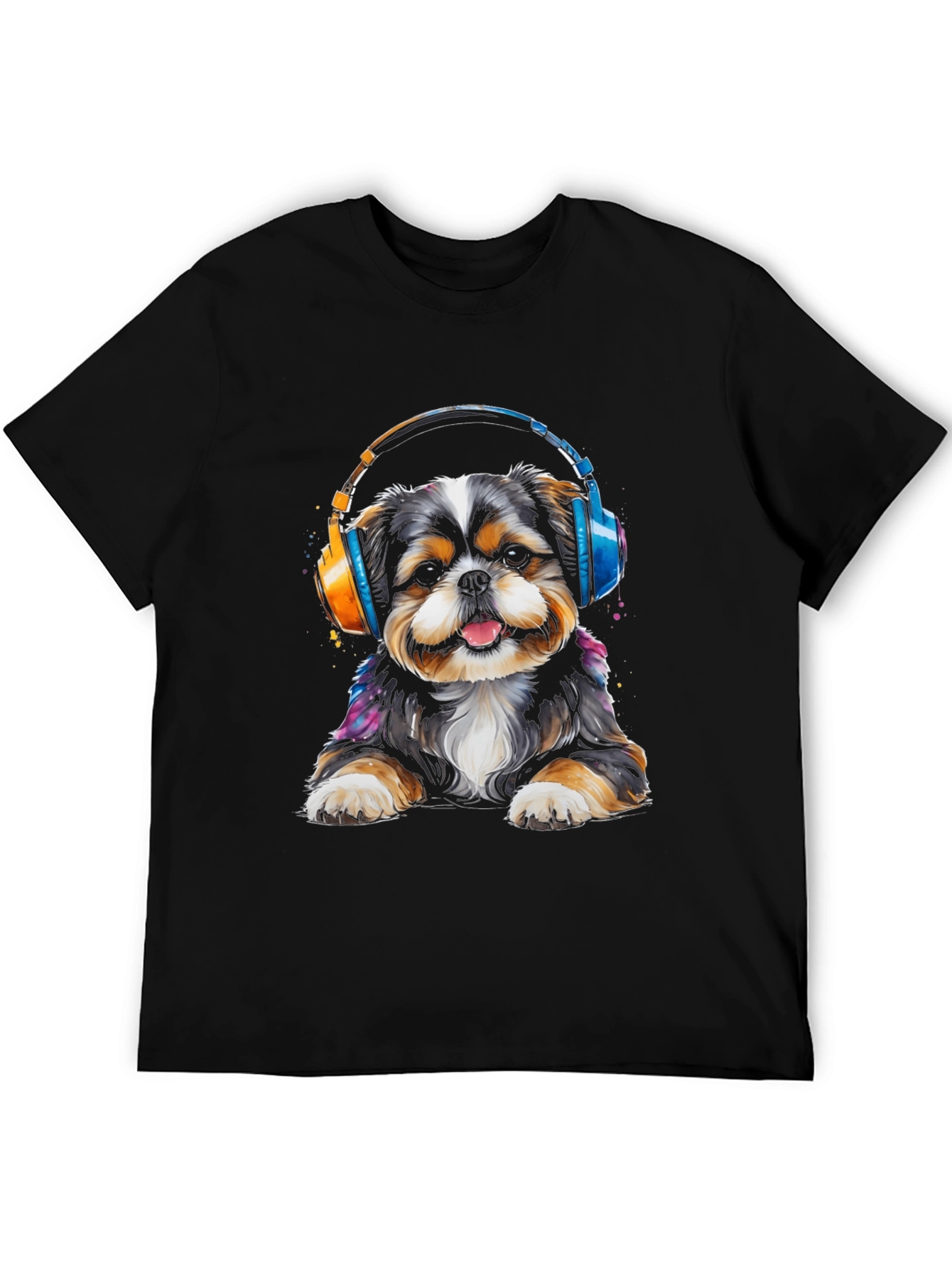 Dog with Headphones Graphic Tee