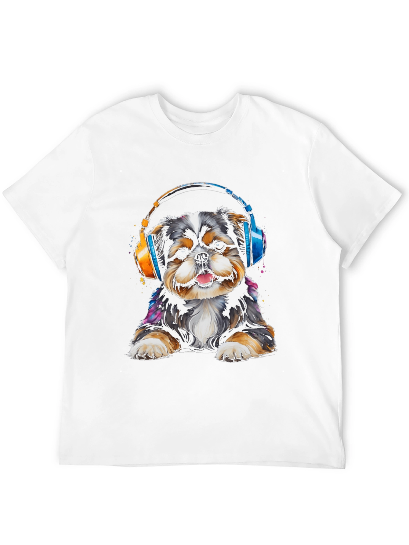 Dog with Headphones Graphic Tee