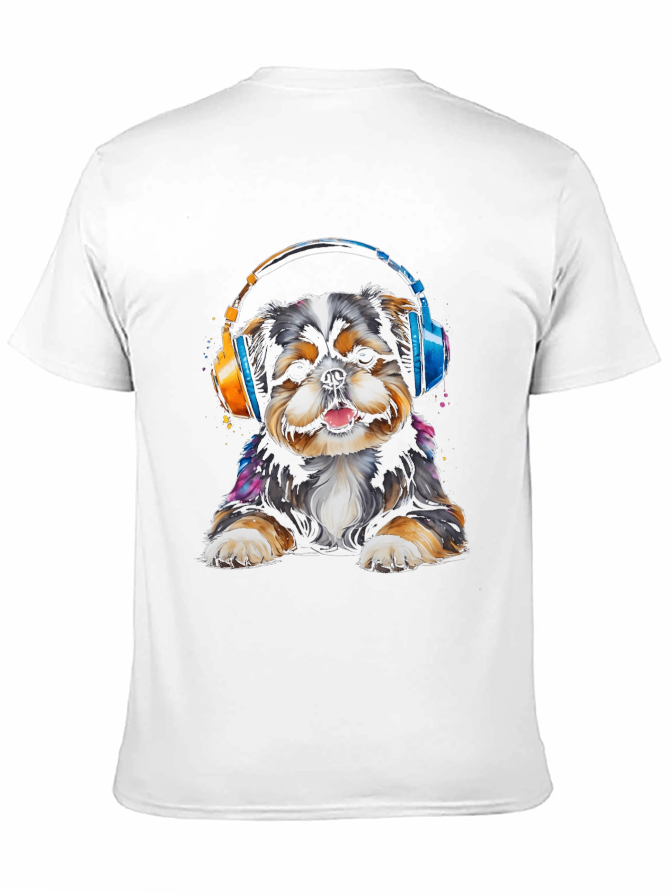 Dog with Headphones Graphic Tee