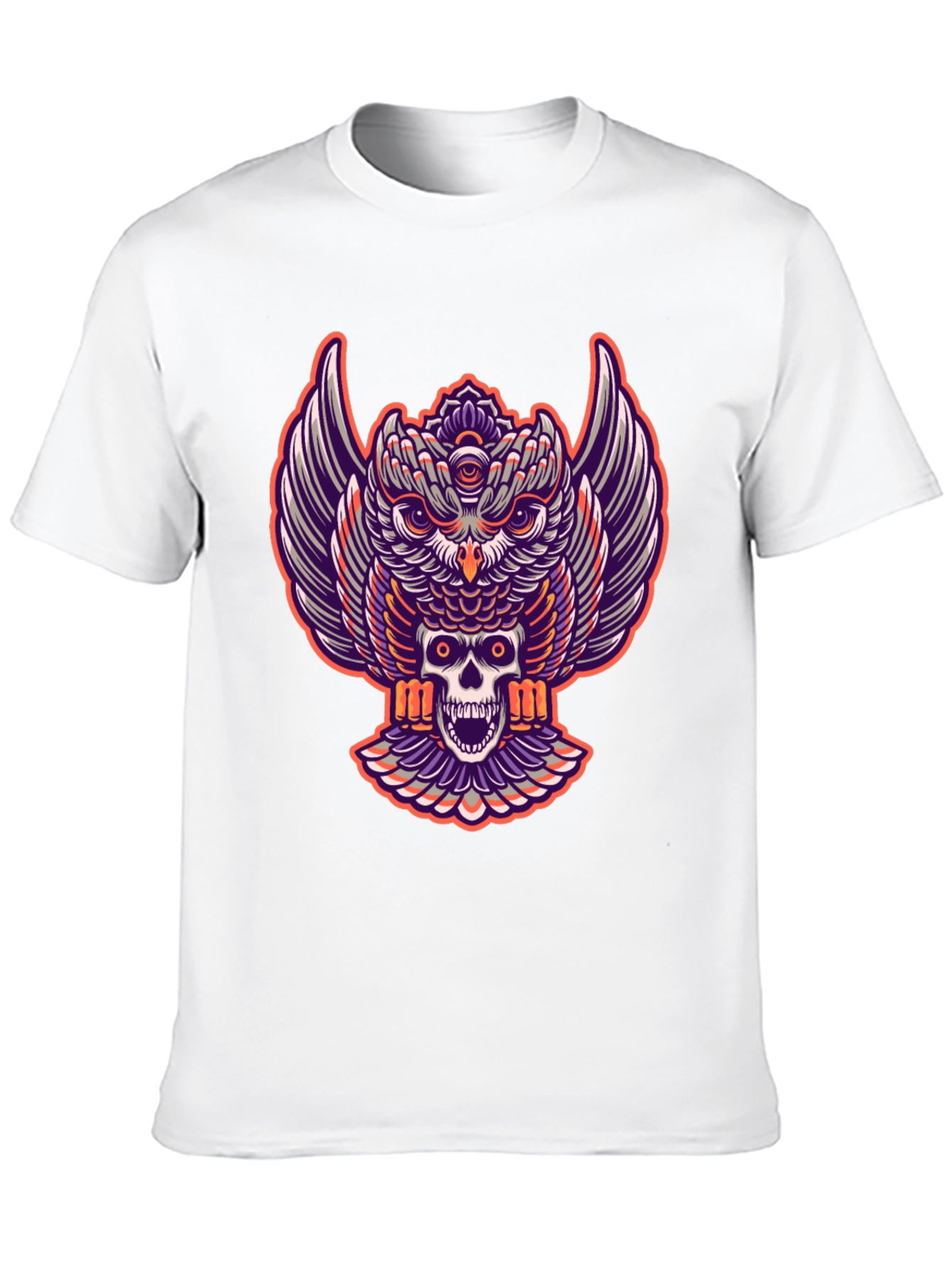 Owl and Skull Graphic Tee - Black T-Shirt