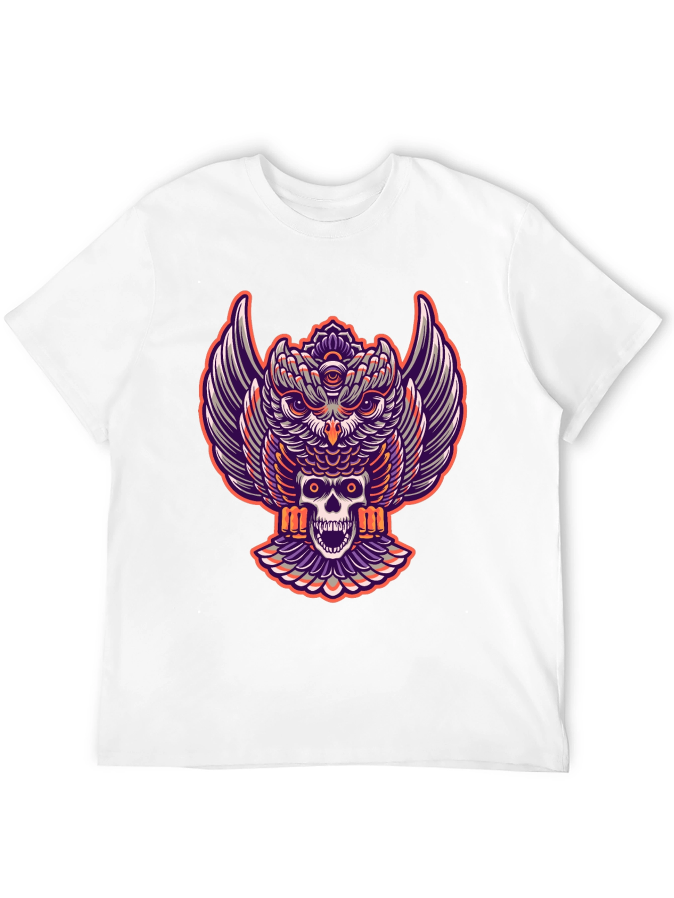 Owl and Skull Graphic Tee - Black T-Shirt