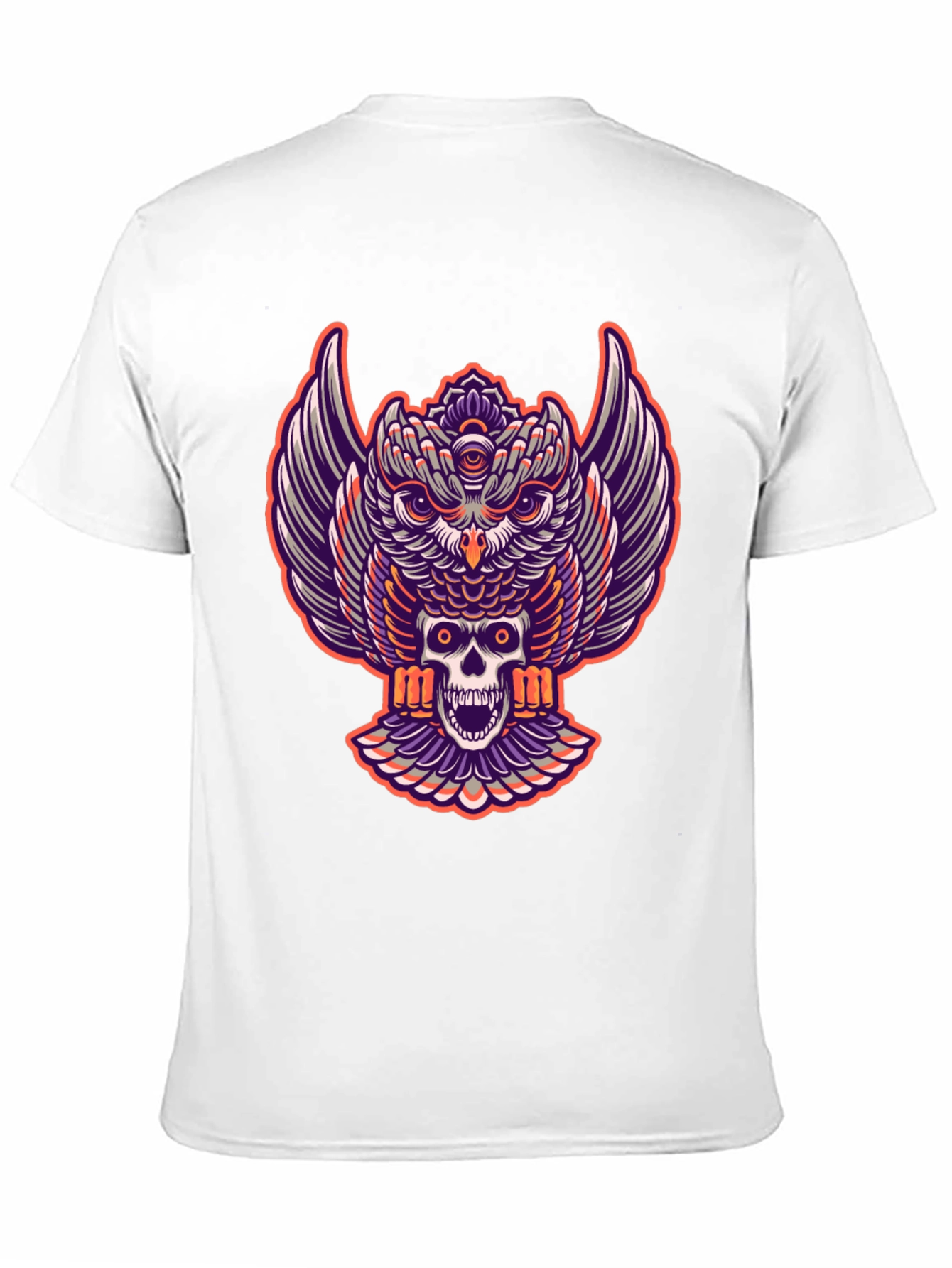 Owl and Skull Graphic Tee - Black T-Shirt