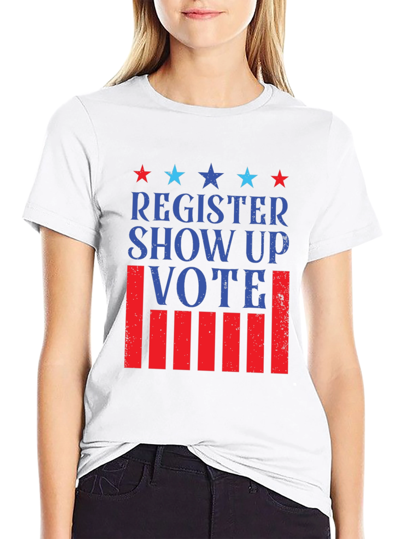 Register Show Up Vote Patriotic T-Shirt