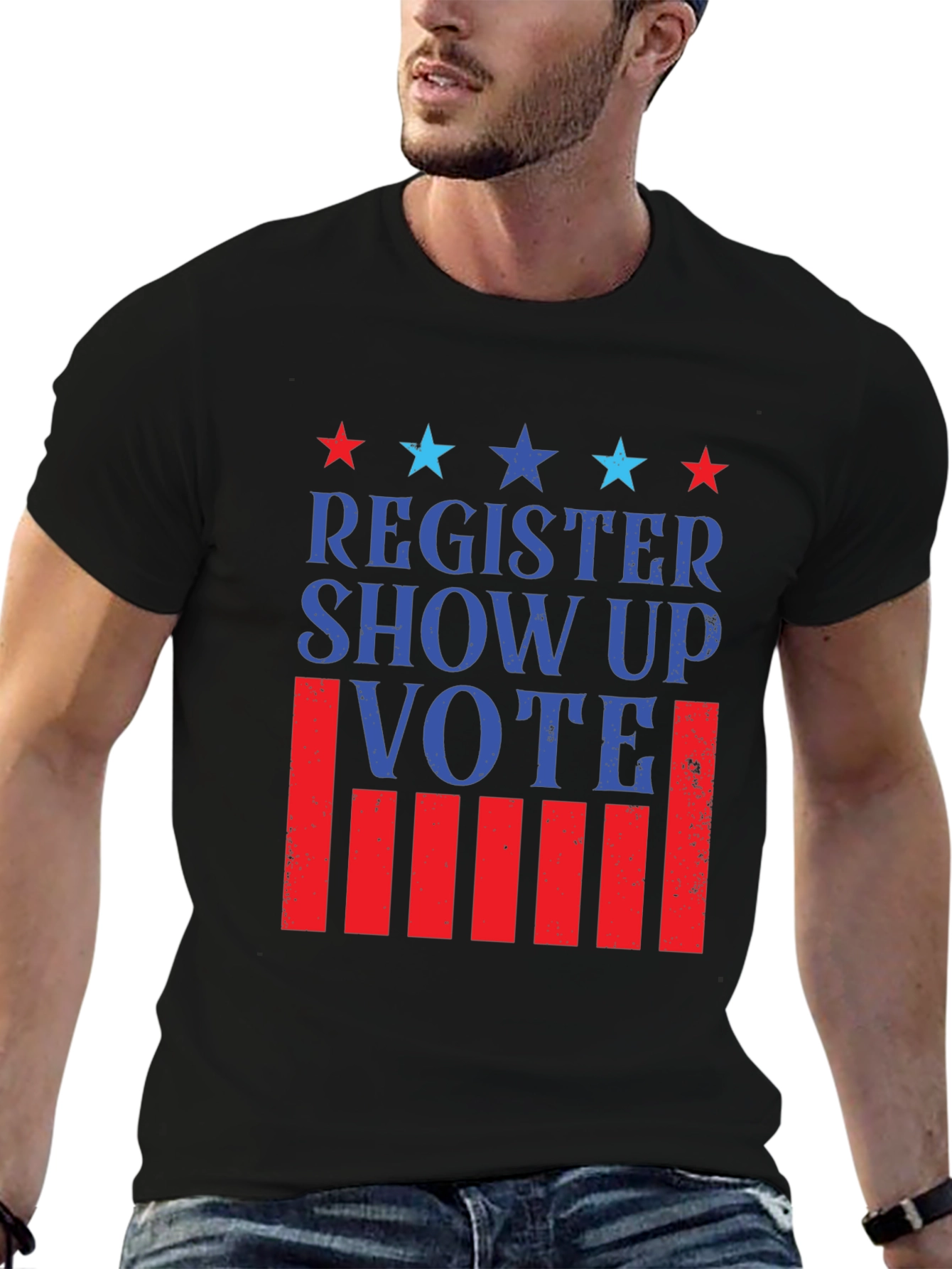 Register Show Up Vote Patriotic T-Shirt