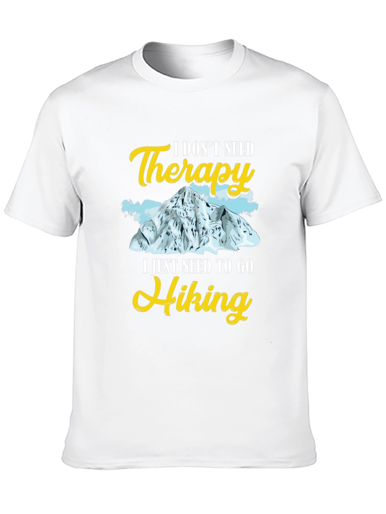 Hiking Therapy Graphic Tee - Black Cotton T-Shirt