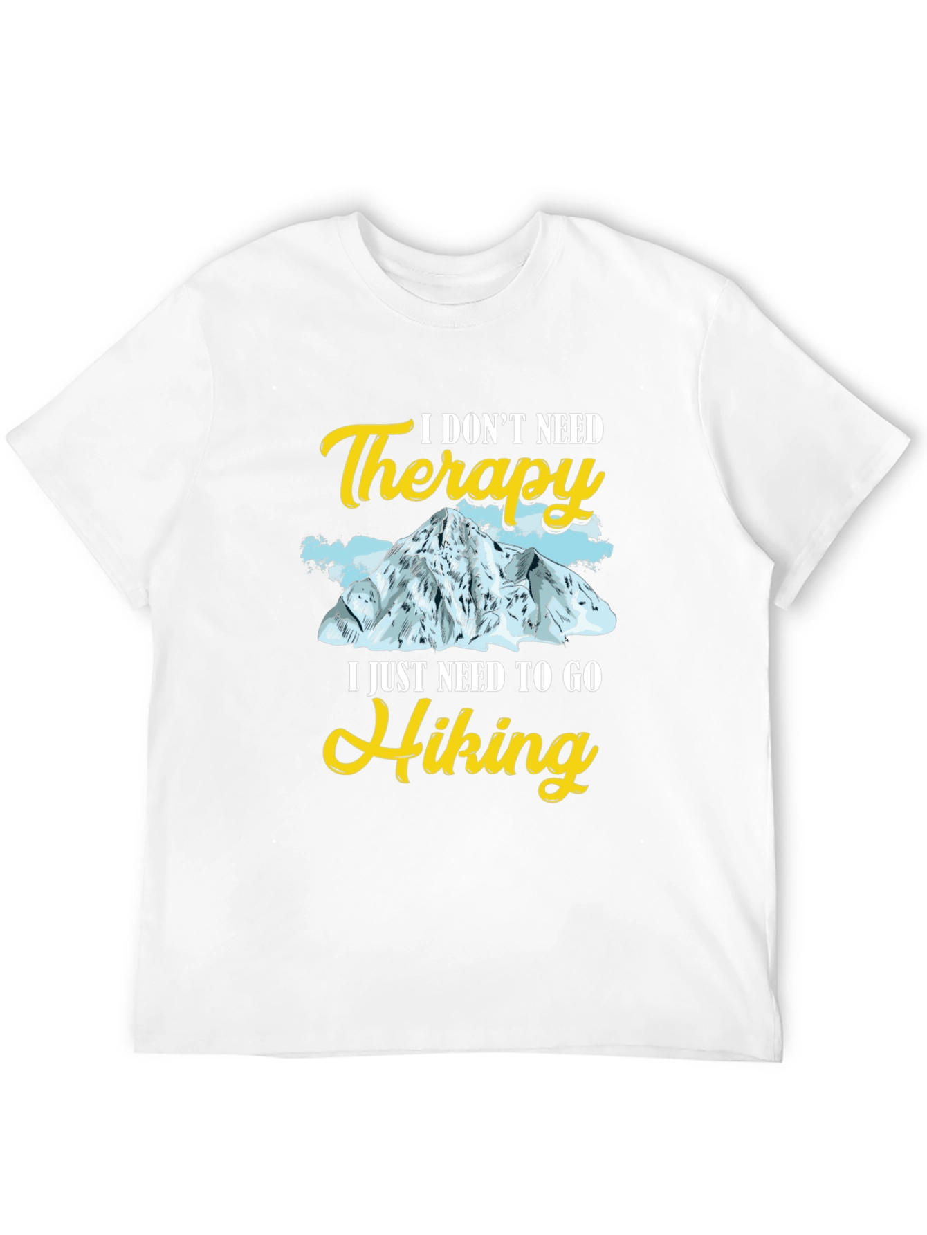 Hiking Therapy Graphic Tee - Black Cotton T-Shirt