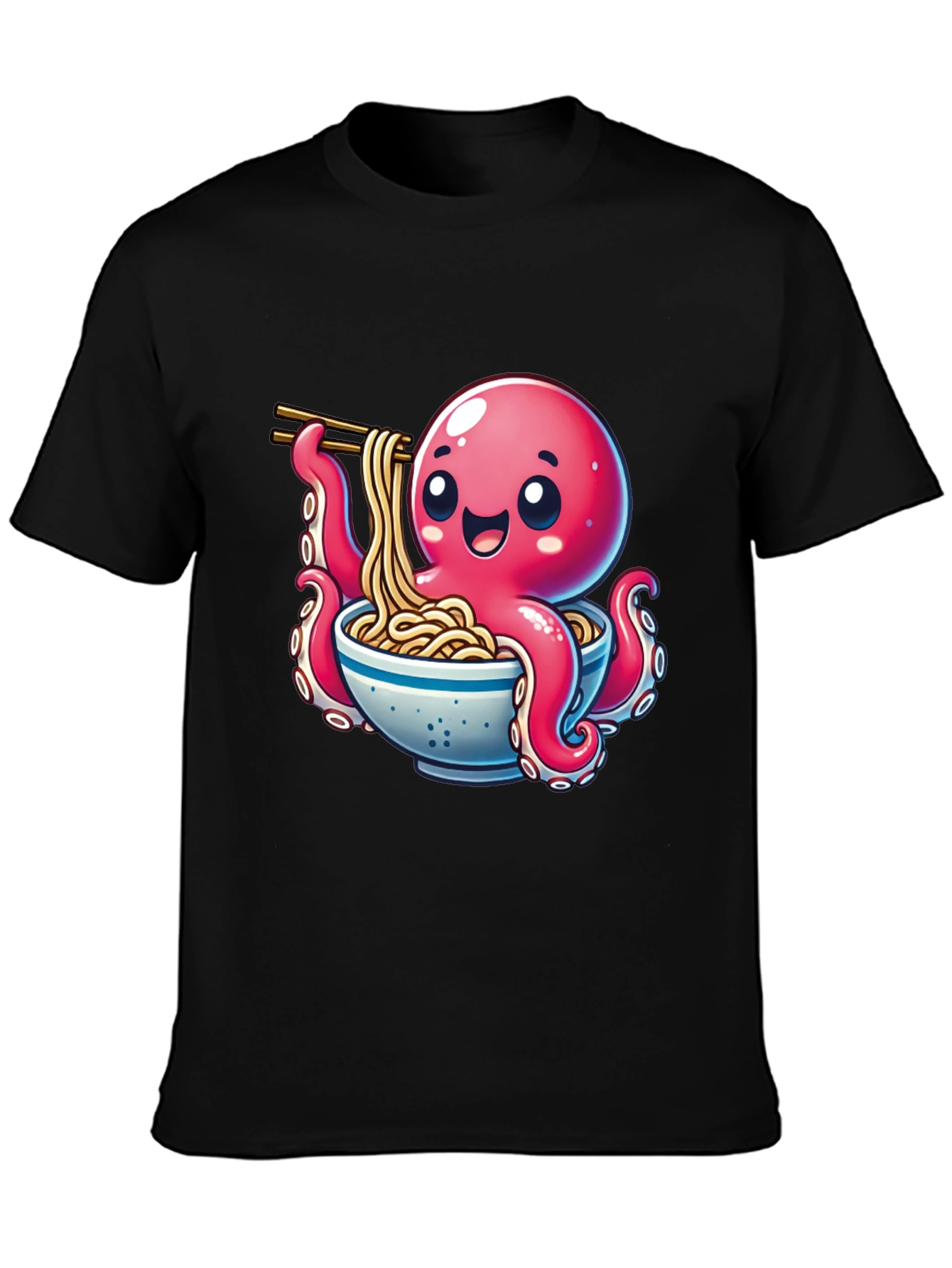 Cute Octopus Ramen Graphic T-Shirt