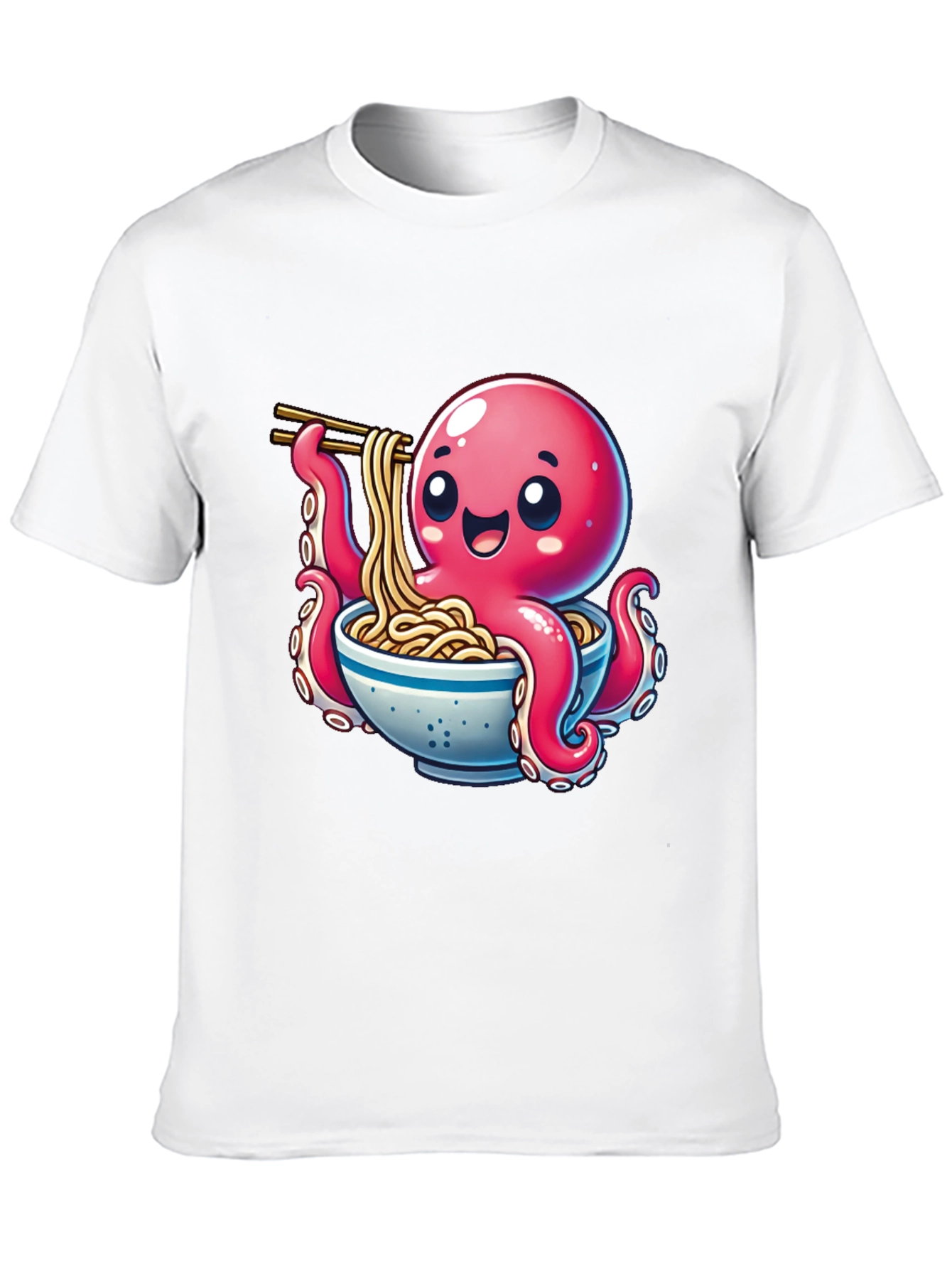 Cute Octopus Ramen Graphic T-Shirt