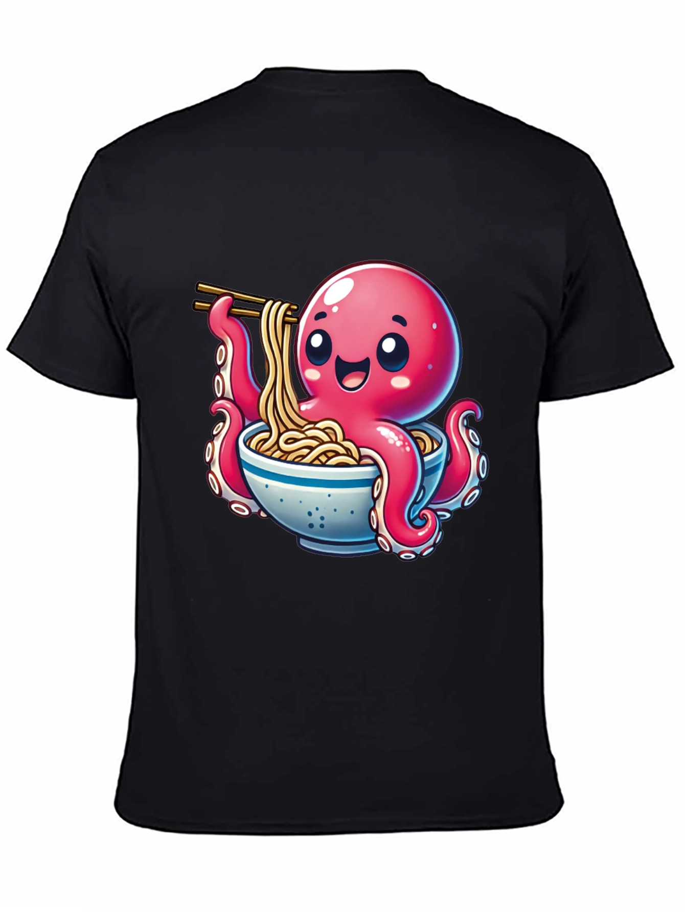 Cute Octopus Ramen Graphic T-Shirt