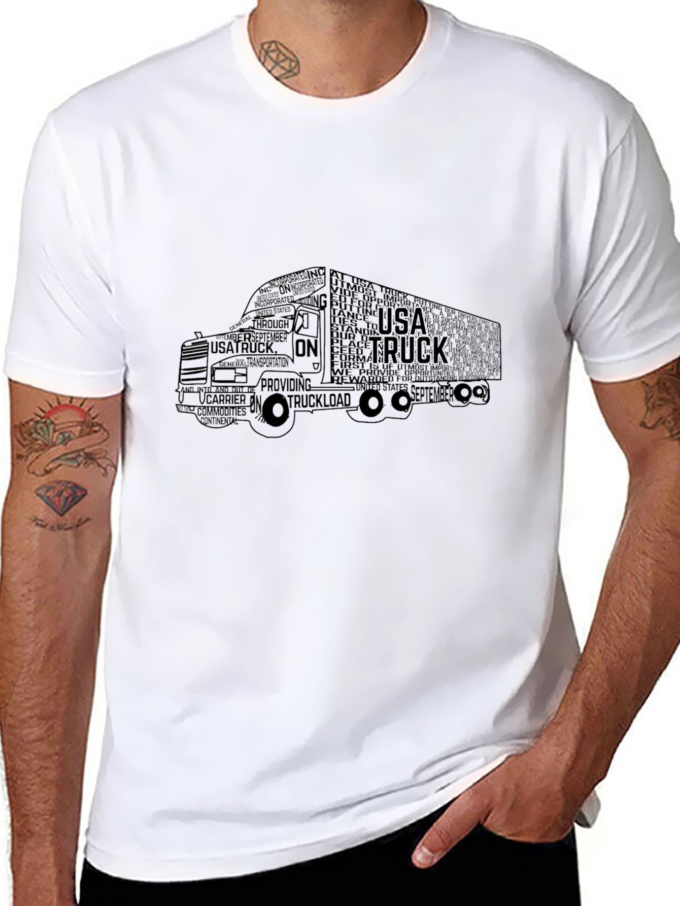 USA Truck T-Shirt - Word Art Design